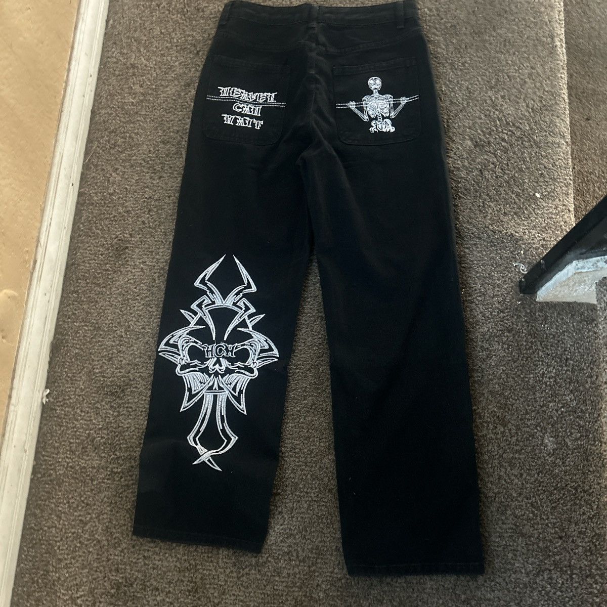 Other Black and White baggy pants with back pocket design Size US 34 / EU 50 - 3 Thumbnail