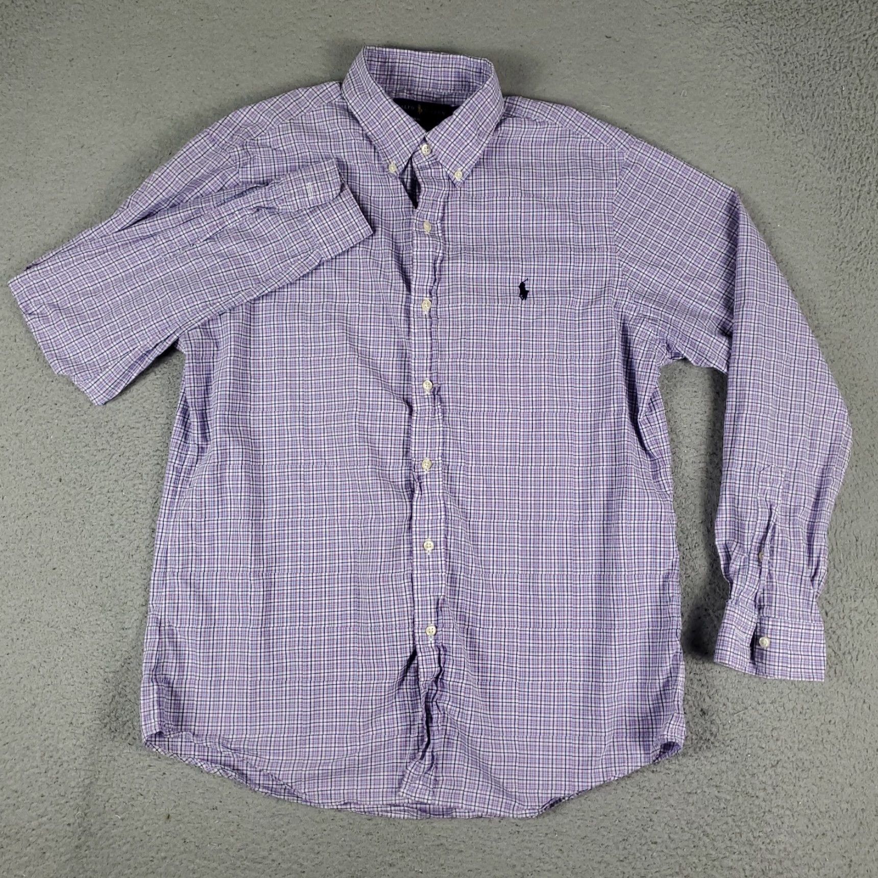 Ralph Lauren Ralph Lauren Shirt Mens Large Purple Plaid Pony Button Up Long Sleeve Size US L / EU 52-54 / 3 - 3 Thumbnail
