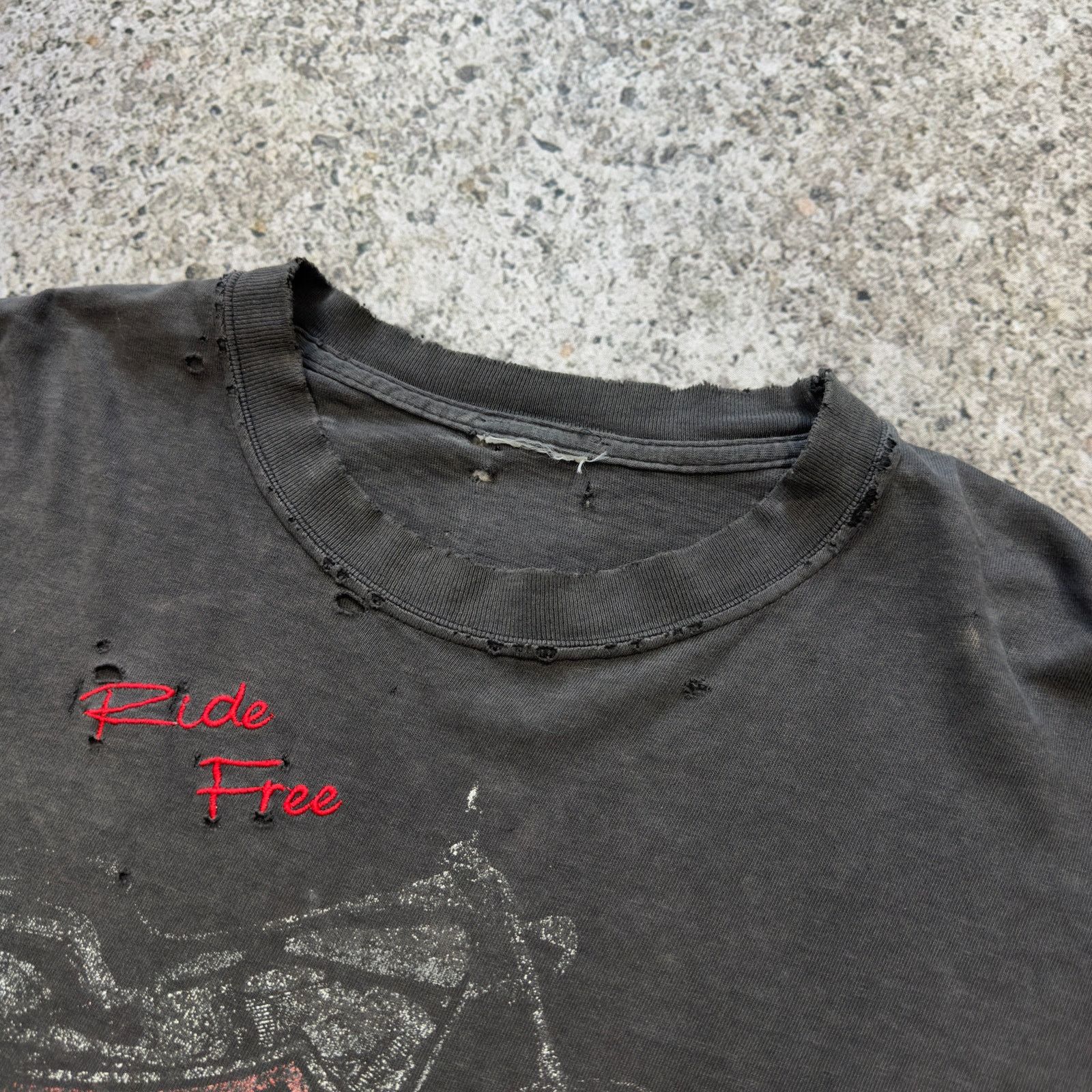 Harley Davidson Harley Davidson Thrashed Distressed Tee ERD Grunge Biker Size US XL / EU 56 / 4 - 4 Thumbnail