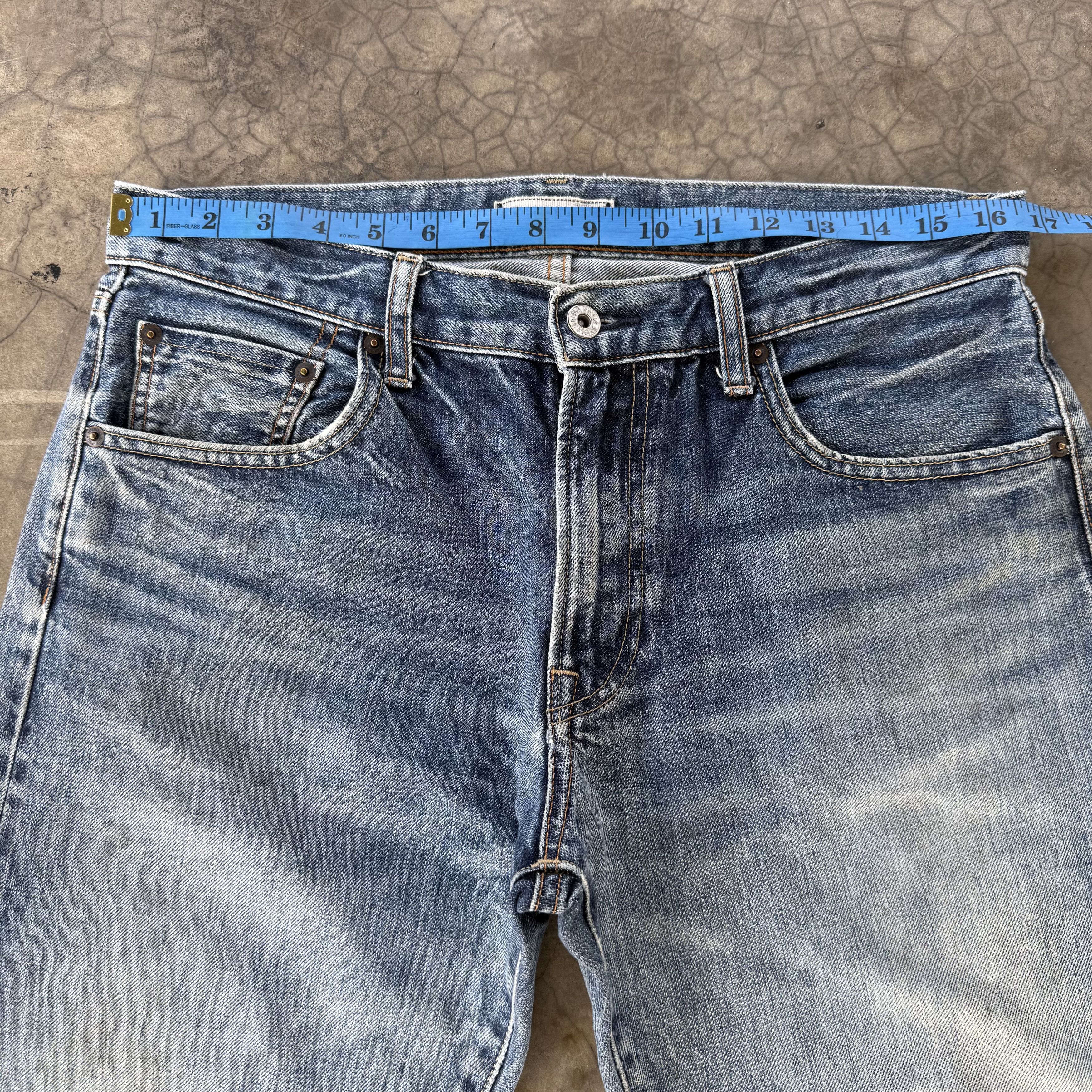 Japanese Brand Vintage Japanese Selvedge Denim Faded Ripped Jean W33x30 Size US 32 / EU 48 - 5 Thumbnail
