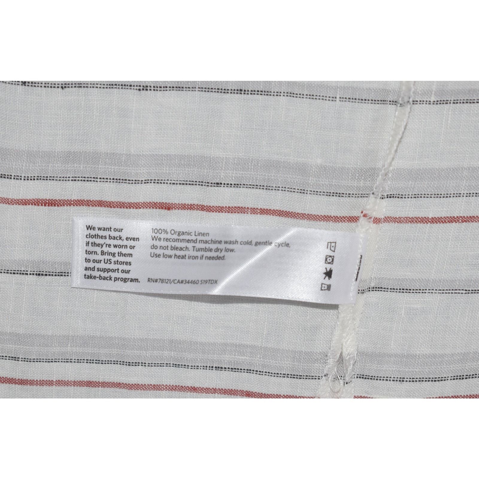 Eileen Fisher NWT EILEEN FISHER Org Linen Stripe V Neck Tunic Sz L/XL $158 Size L / US 10 / IT 46 - 6 Thumbnail