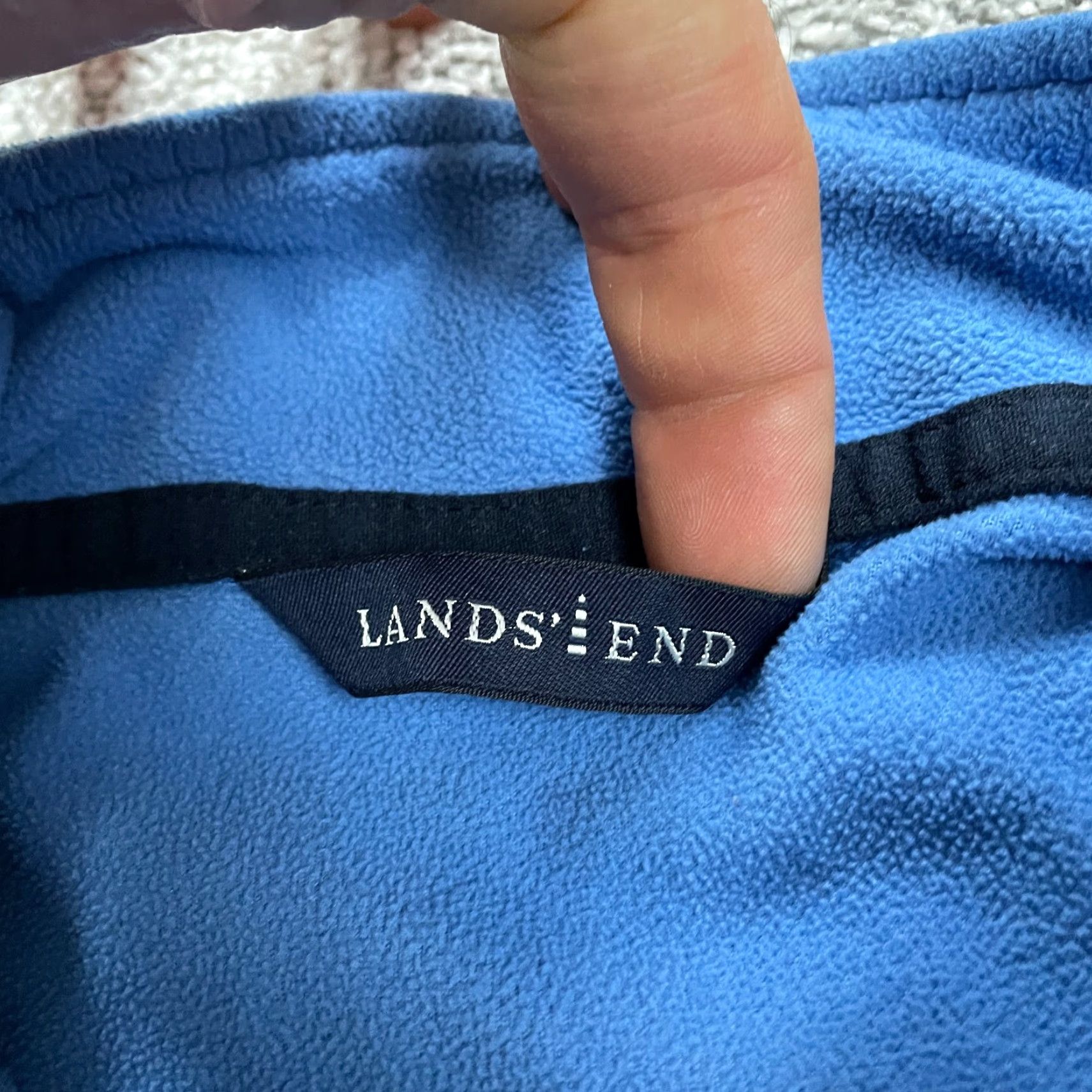 Lands' End Lands' End Fleece Jacket Women Solid Blue 1/4 Zip High Neck Outdoor Hiking Size S / US 4 / IT 40 - 4 Thumbnail