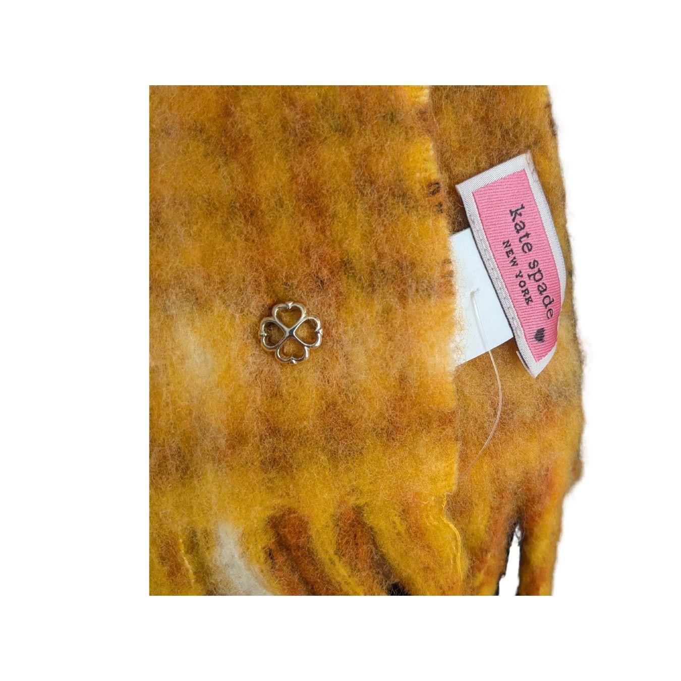 Kate Spade Kate Spade fiesta plaid scarf saffron yellow brushed fringe Size ONE SIZE - 4 Thumbnail