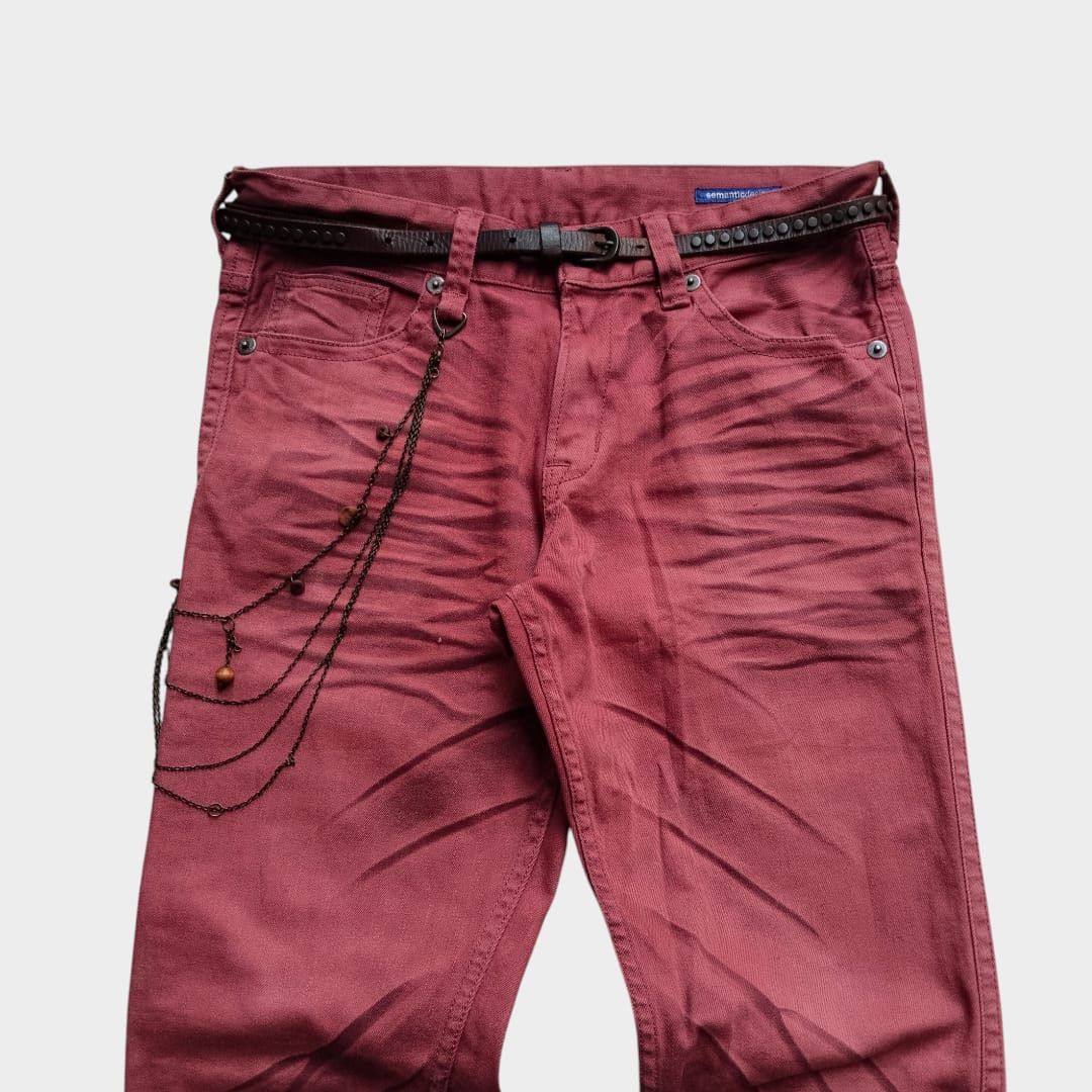 semanticdesign Semantic design maroon bloody whisker effect jean Size US 31 - 3 Thumbnail