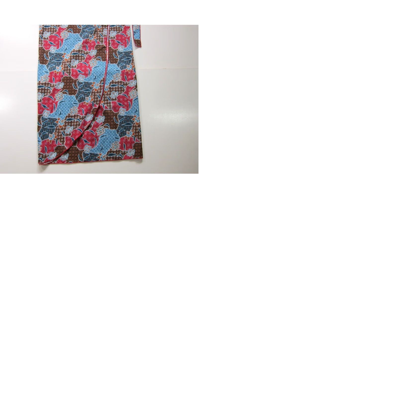 Vintage VINTAGE Sol Cique 100% Cotton Blue Pink Brown Floral Long Maxi Wrap Skirt OS Women's Skirt One Size Blue Floral Long Maxi Wrap Skirt Womens OS Size 42" / US 20 - 9 Thumbnail