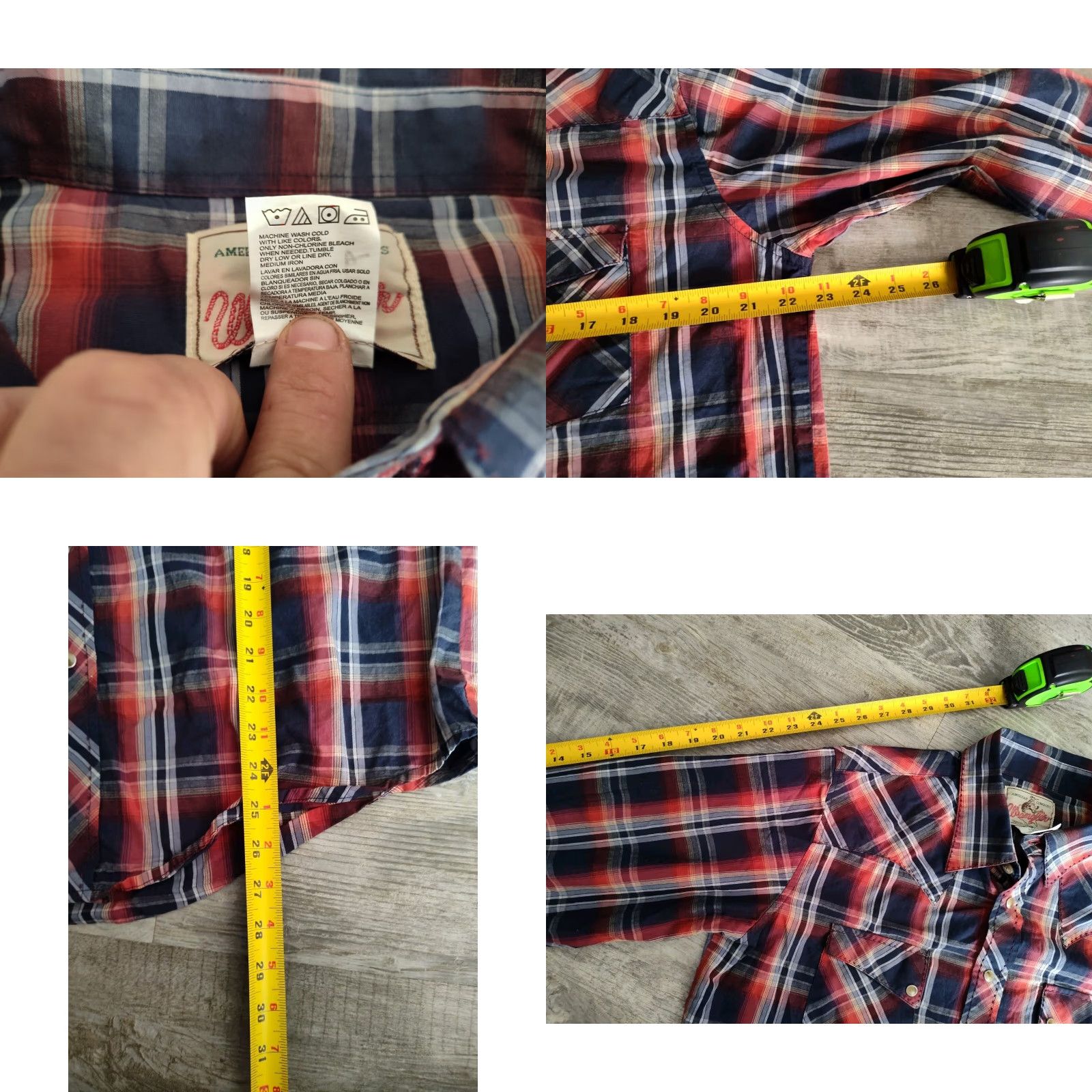 Wrangler Wrangler Plaid Long Sleeve Shirt for Men, Size L, Multicolor Retro Western Snap Closure Size US L / EU 52-54 / 3 - 8 Thumbnail