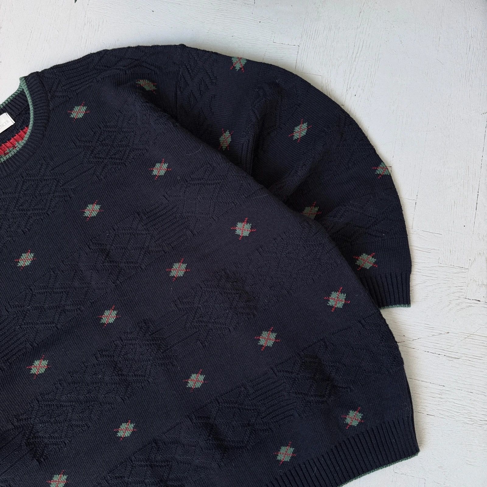 Vintage Vintage Chunky Knit Italian Cotton & Acrylic Sweater Size US XL / EU 56 / 4 - 3 Thumbnail