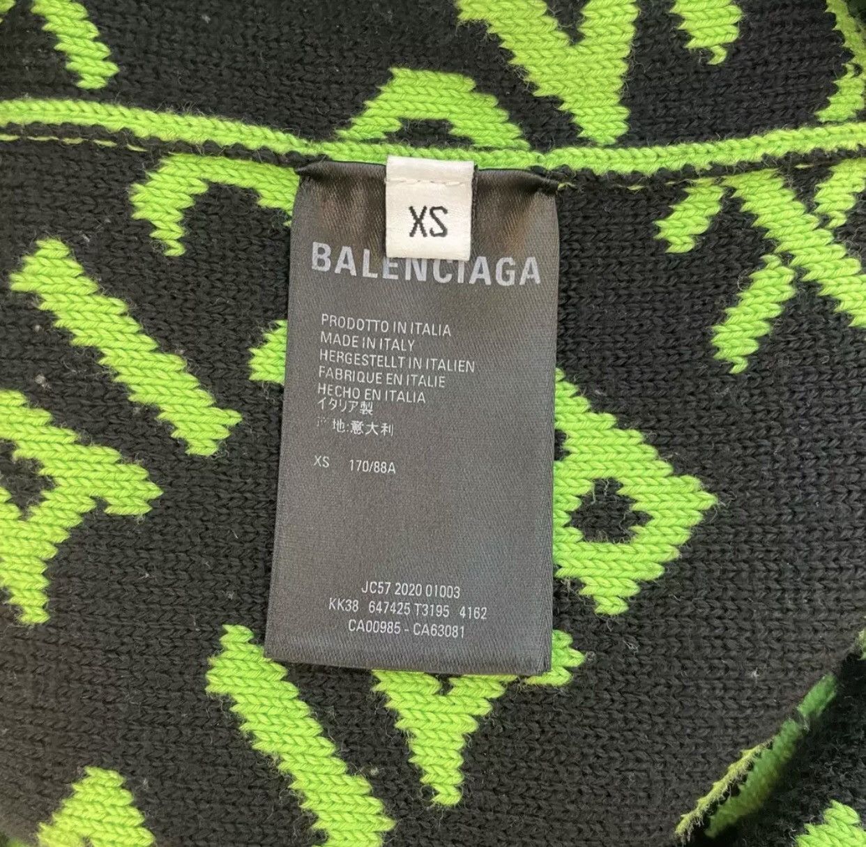 Balenciaga BALENCIAGA Year of the Ox Limited Green Full logo Sweater Size US XS / EU 42 / 0 - 8 Thumbnail