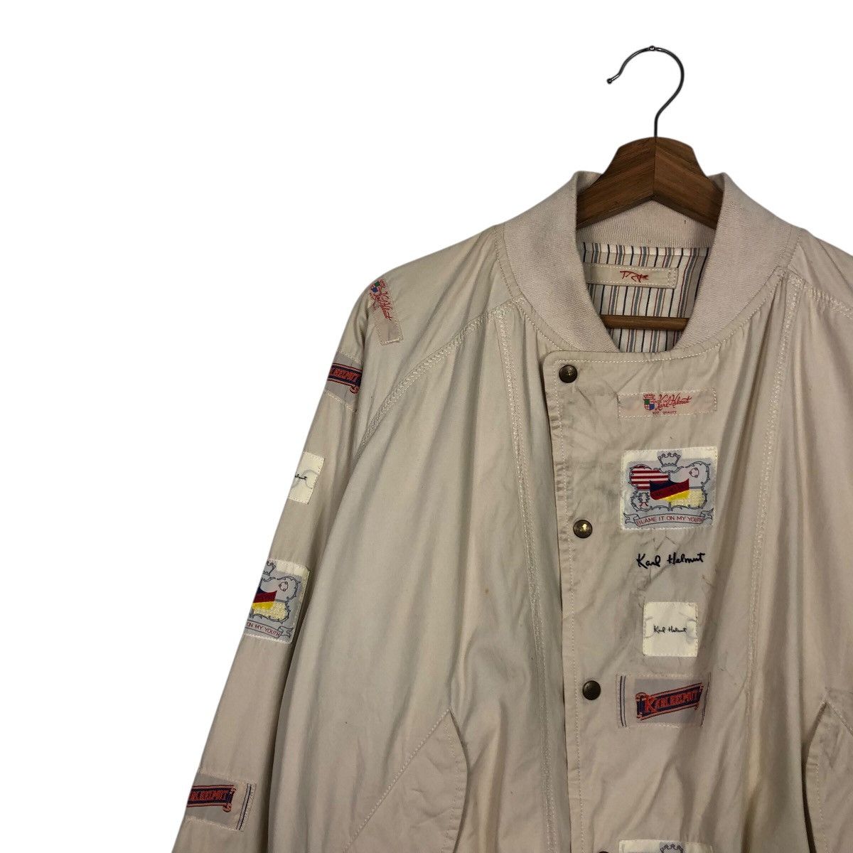 Japanese Brand 📌Vintage Bomber Jacket Karl Helmut Patches Issey Miyake Size US L / EU 52-54 / 3 - 8 Thumbnail