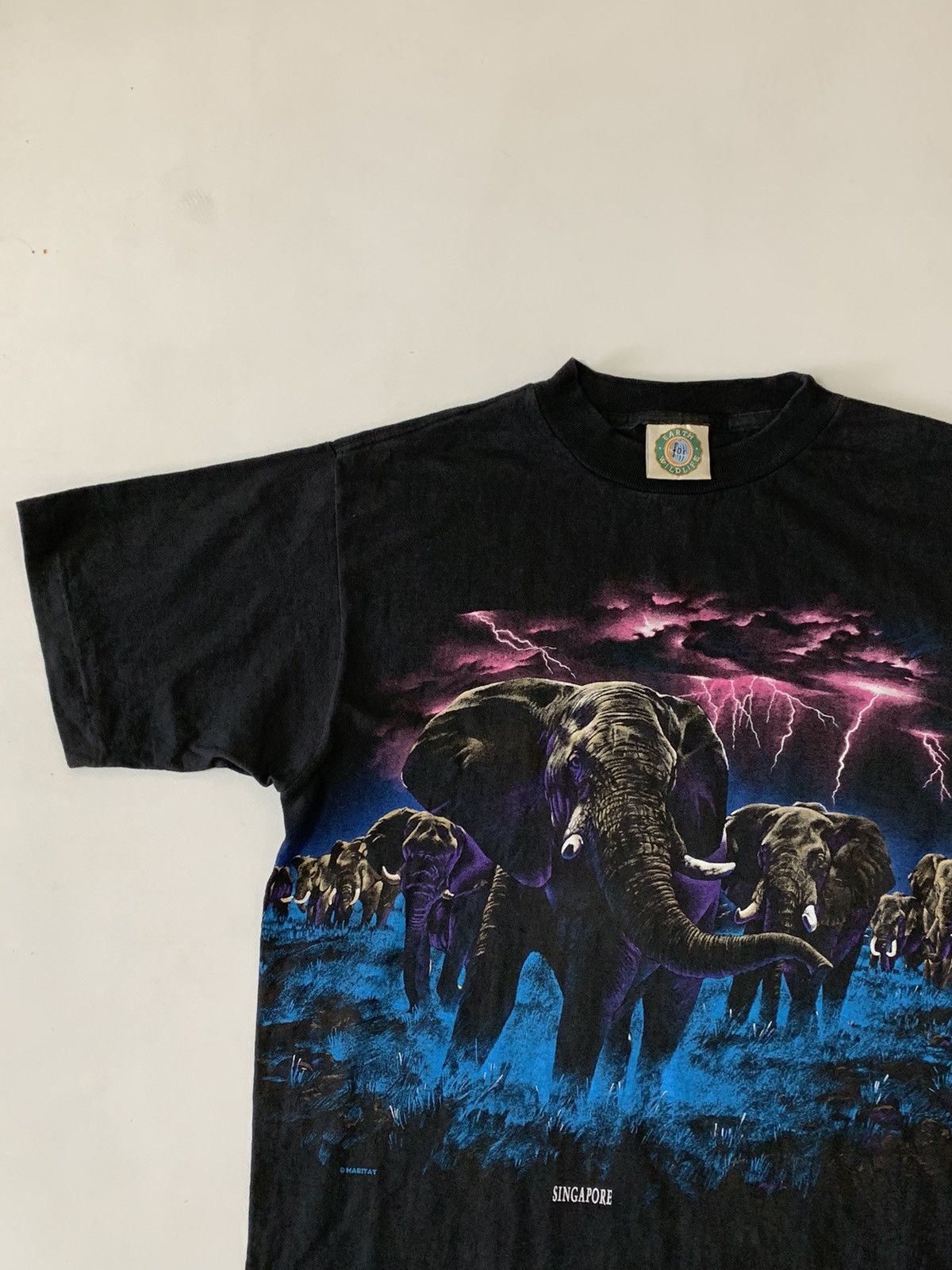 Vintage 1990°S Vintage Graphic Print Black Thai Elephant Wood ArtOAP Size US M / EU 48-50 / 2 - 4 Thumbnail