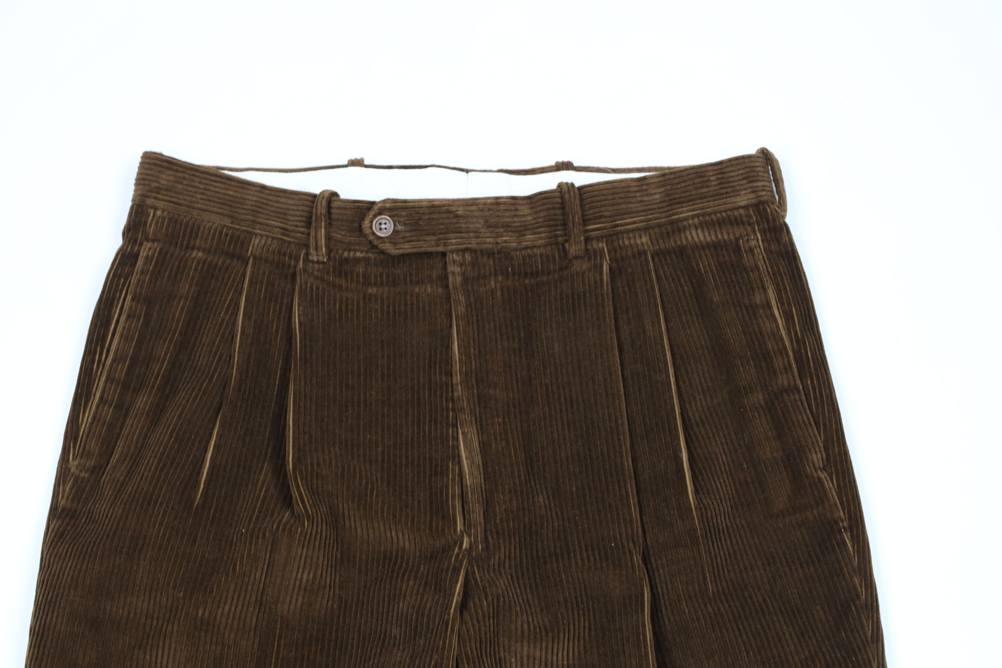 Nautica × Vintage Vintage 90s Nautica Pleated Wide Leg Cuffed Corduroy Pants Size US 34 / EU 50 - 2 Thumbnail