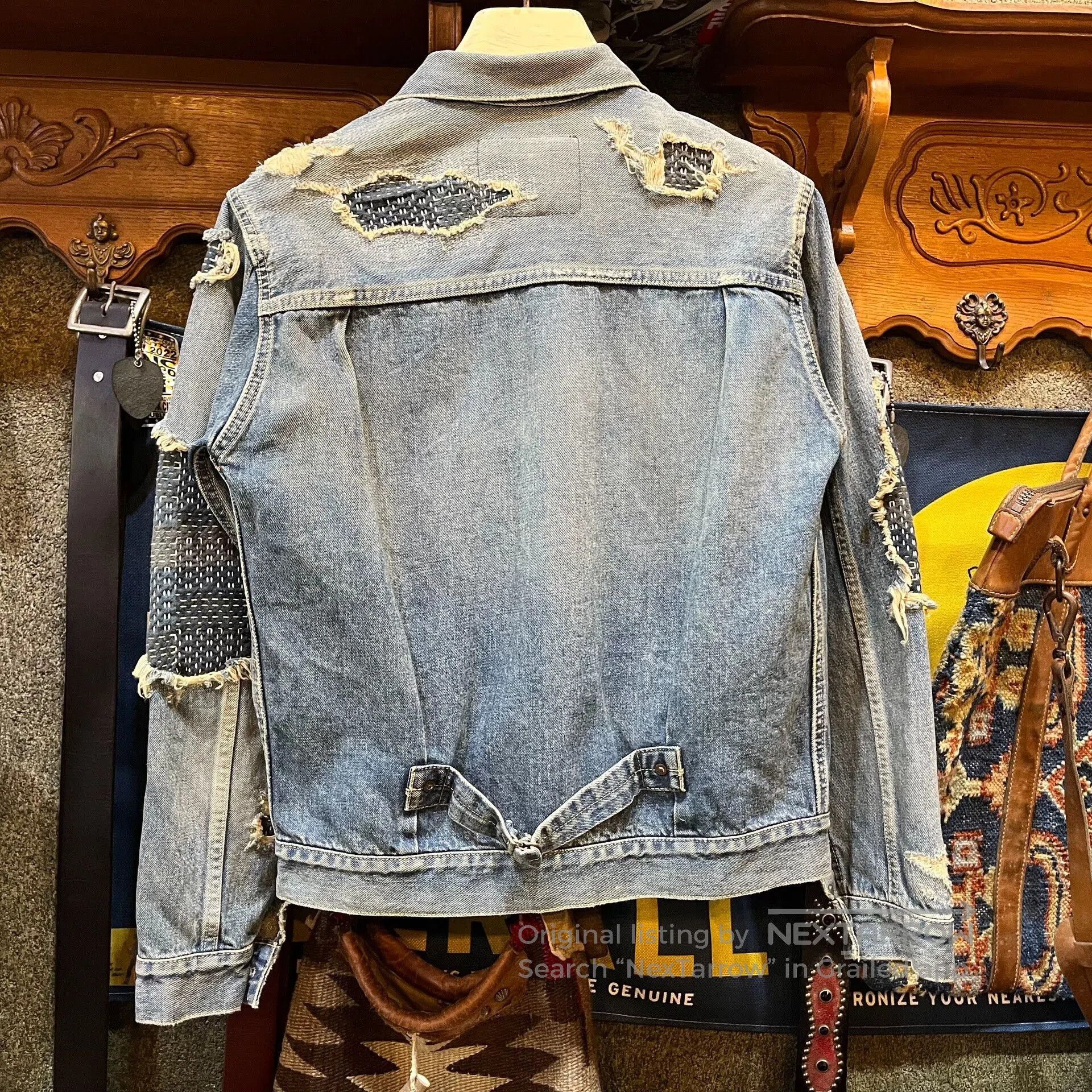 Studio D'Artisan Studio D'Artisan Distressed Denim Jacket. Size US XXS / EU 40 - 2 Thumbnail