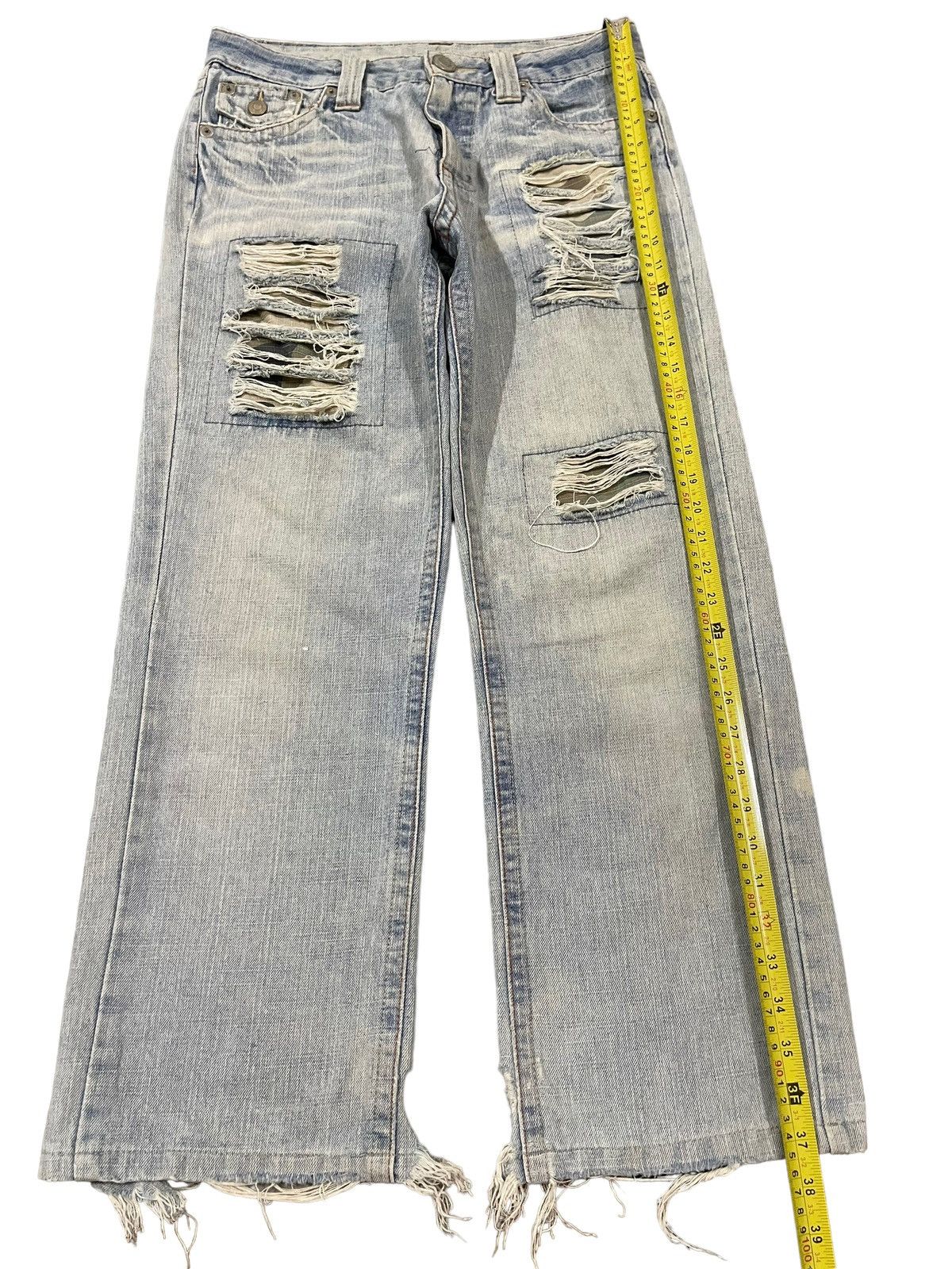 14th Addiction Vintage Japanese Brand Blue Wash Distressed Baggy Jeans Size US 31 - 10 Thumbnail