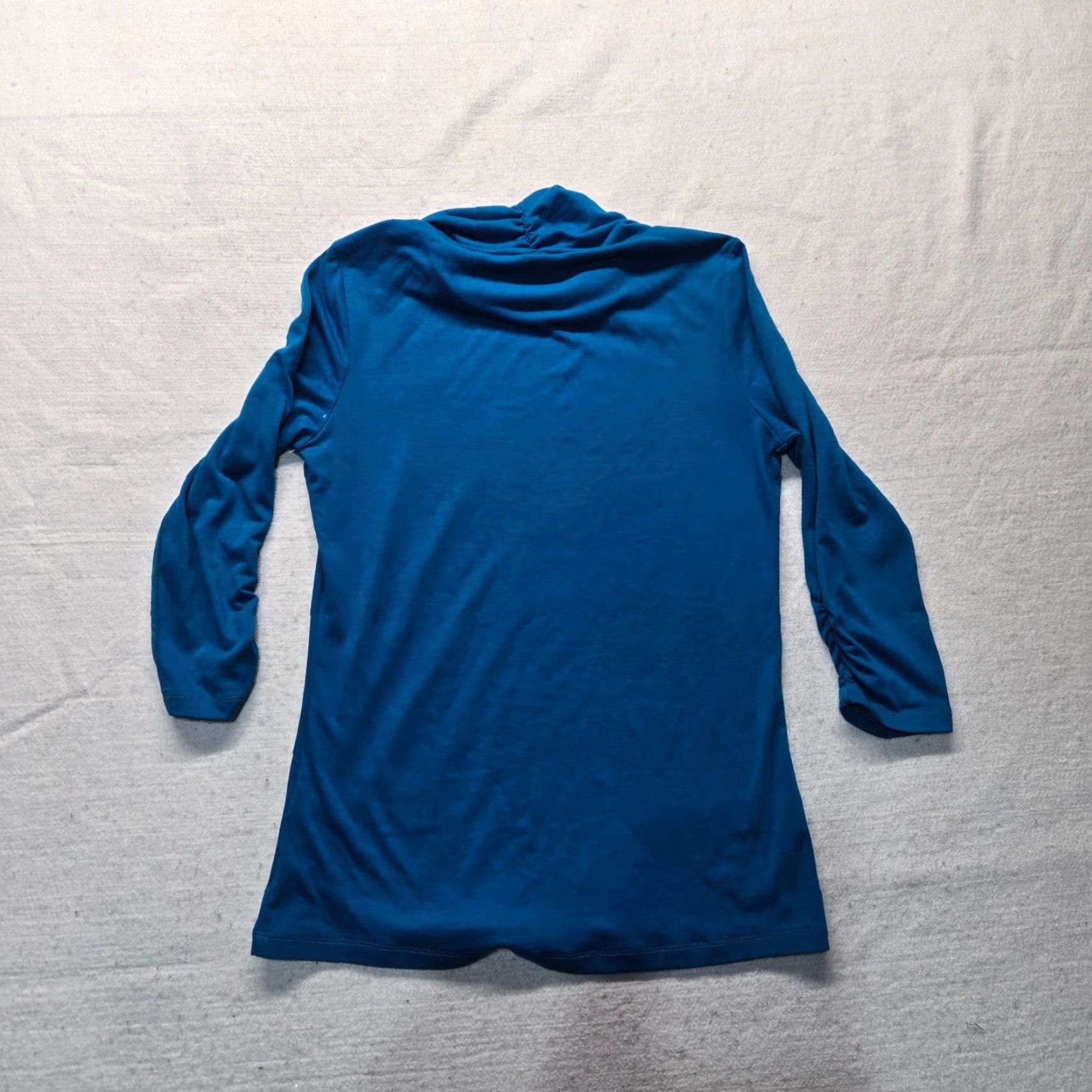 Vintage Kim Rogers Shirt Solid Blue Turtleneck Long Sleeve Rayon Stretch Women's S Small Size S / US 4 / IT 40 - 7 Thumbnail