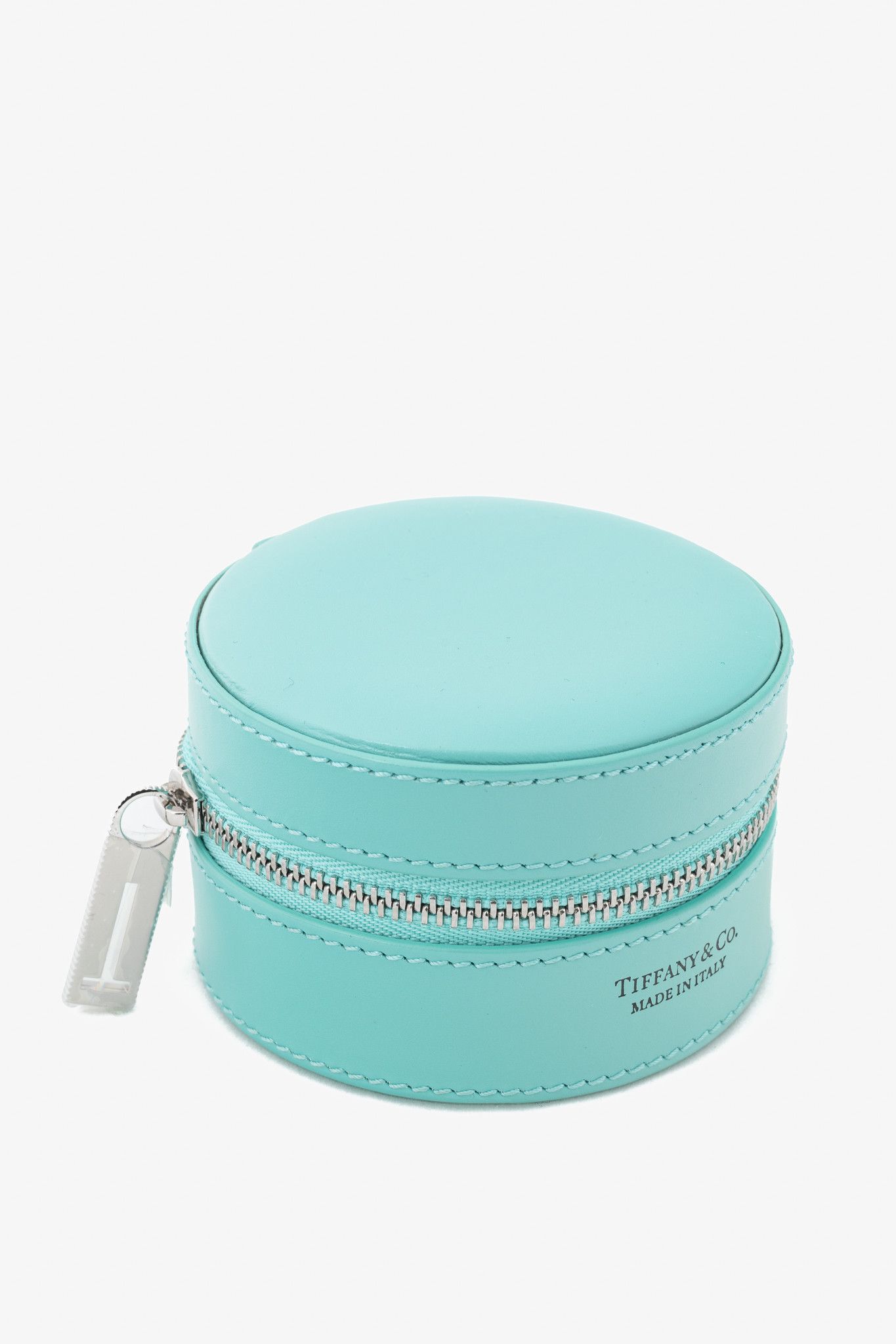 Tiffany & Co. Tiffany & Co. Leather Tiffany Blue Round Jewelry Case Size ONE SIZE - 4 Thumbnail