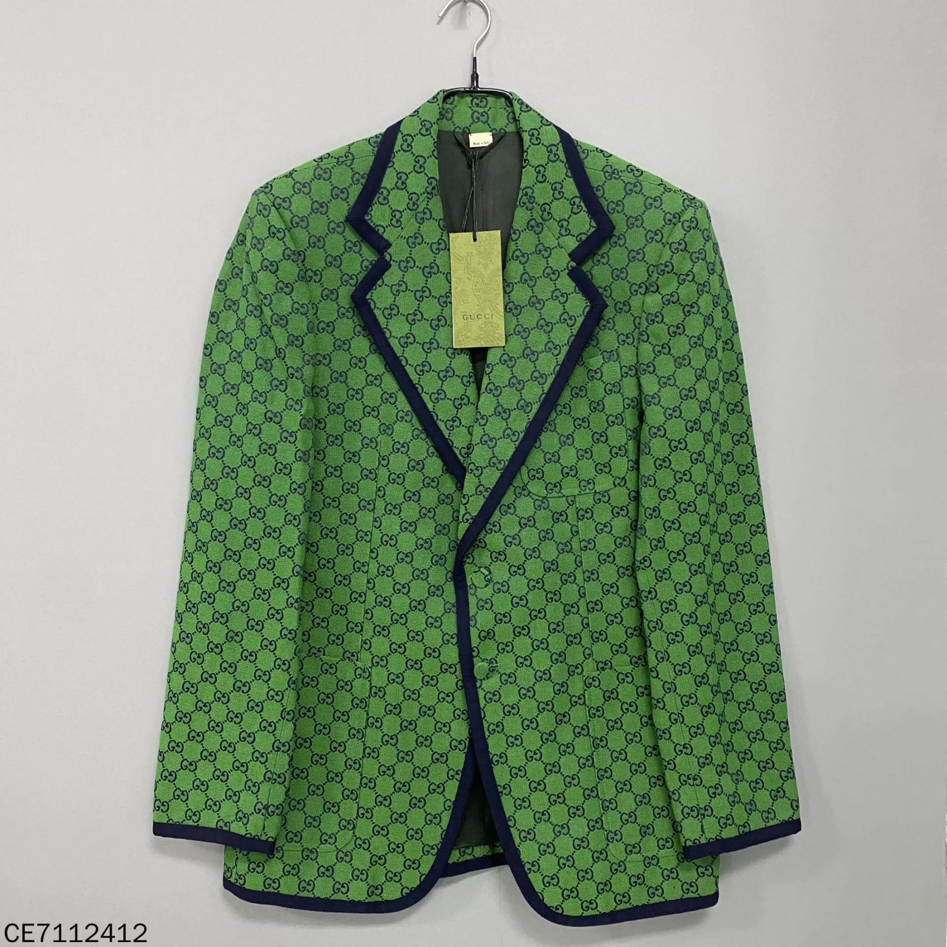 Gucci GUCCI Green Full Logo Suit Jacket 50 Size 50R - 1 Thumbnail