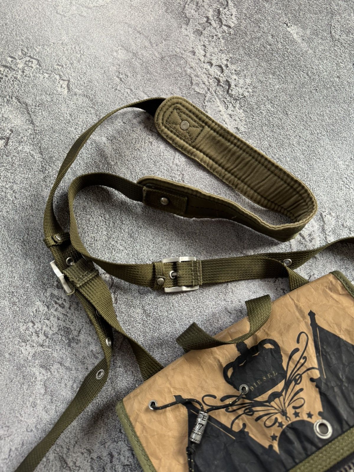 Diesel Y2K cargo military crossbody shoulder bag tactical