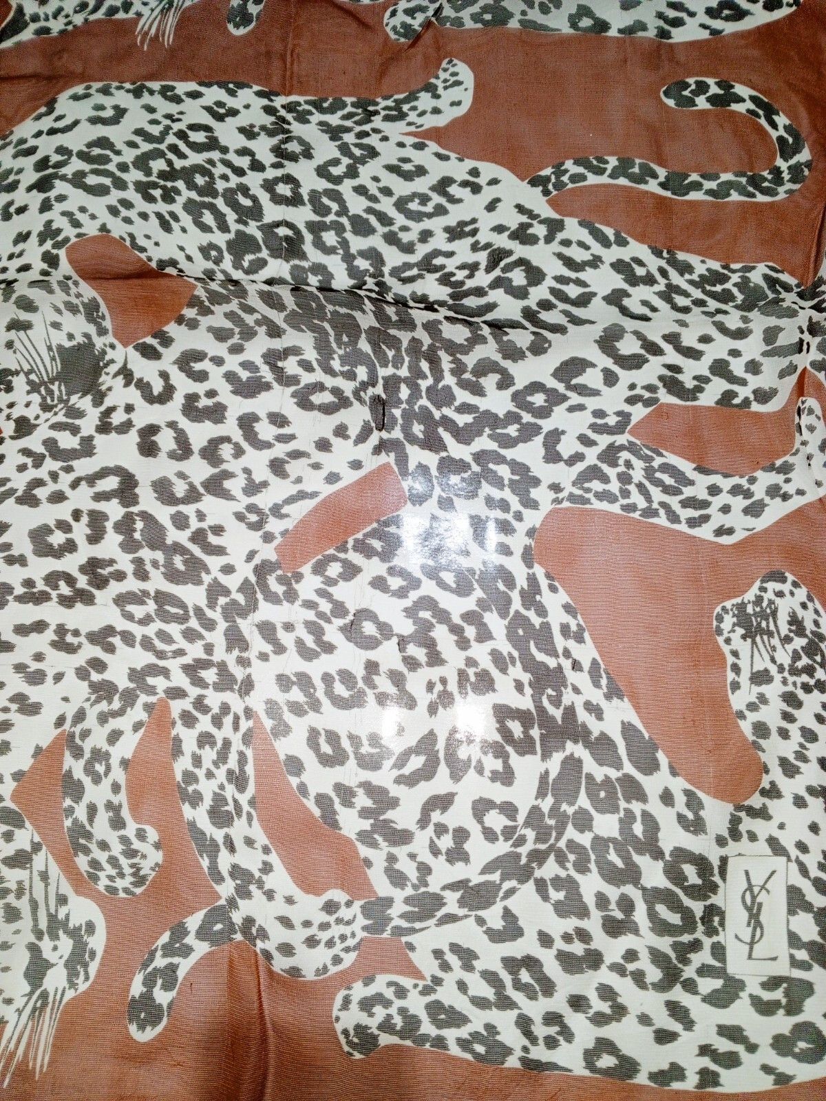 Yves Saint Laurent Yves Saint LAURENT YSL Paris Leopard Vintage Silk Scarf Size ONE SIZE - 5 Thumbnail
