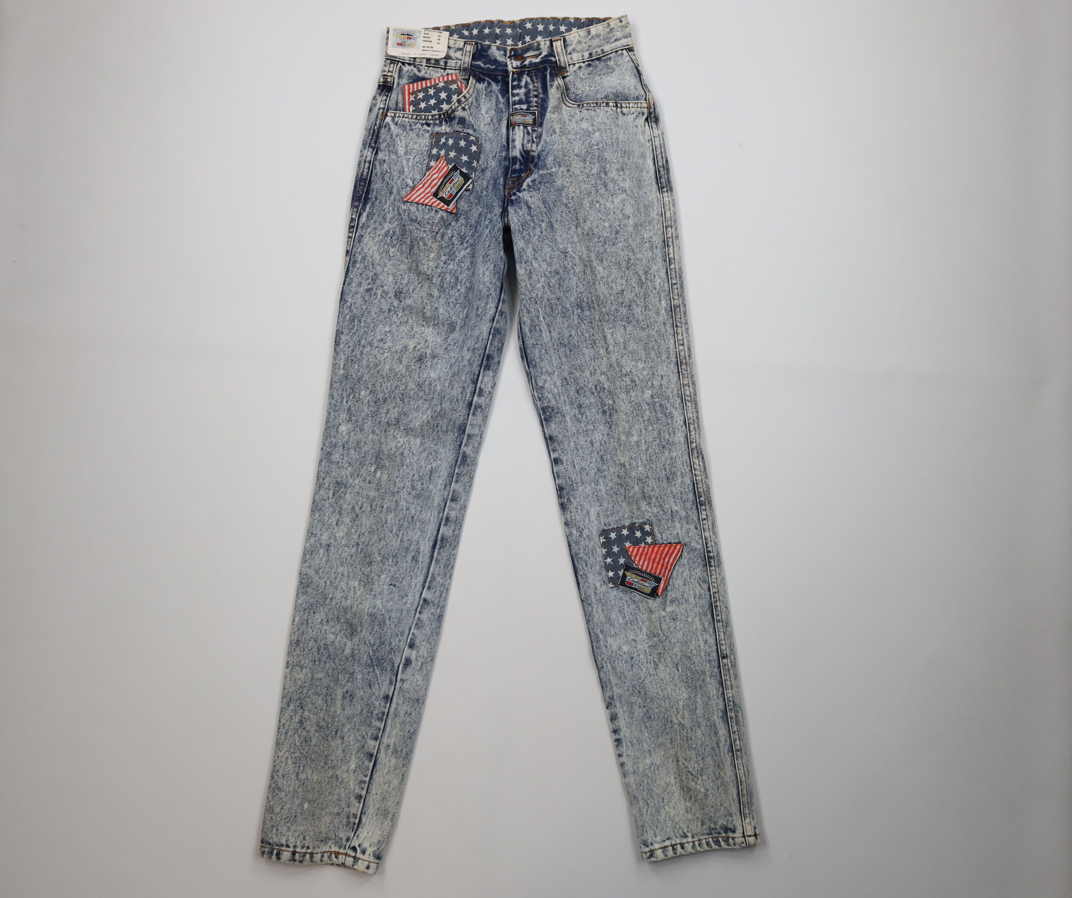 Cadillac Deadstock Vintage 80s 90s Cadillac Acid Wash Denim Jeans Size 28" / US 6 / IT 42 - 1 Thumbnail