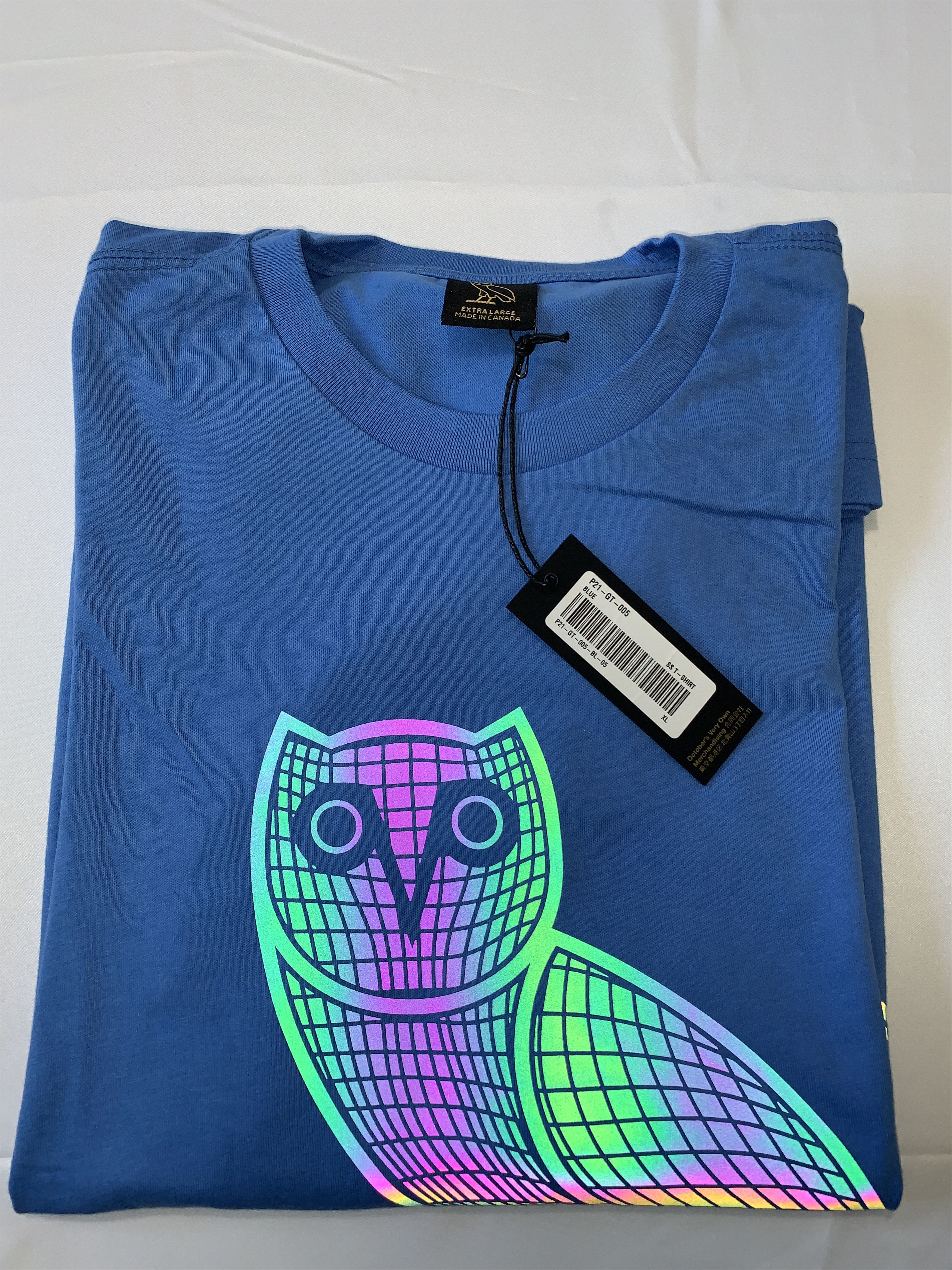 Drake *RARE* OVO Iridescent Grid OG Owl T-shirt Size US XL / EU 56 / 4 - 2 Thumbnail