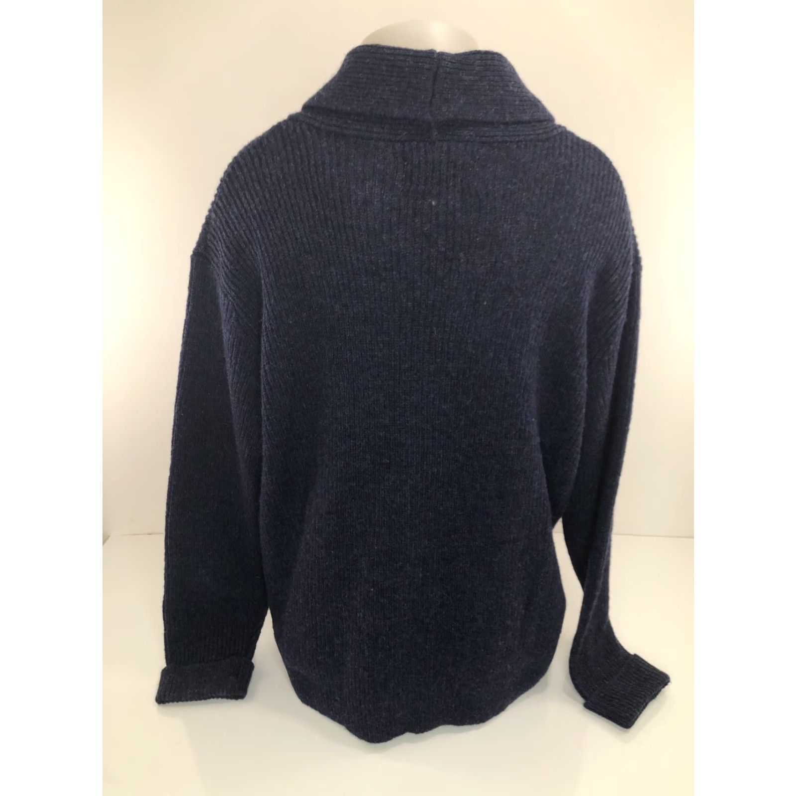 Vintage LINE OF TRADE SHETLAND WOOL Cardigan Mens 2XL Sweater Blue Wool Lined 2XL Mens Size US XXL / EU 58 / 5 - 3 Thumbnail