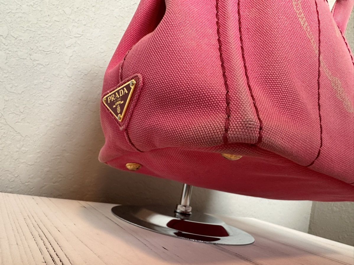 Prada Pink Prada Canapa Tote With Strap Size ONE SIZE - 17 Thumbnail