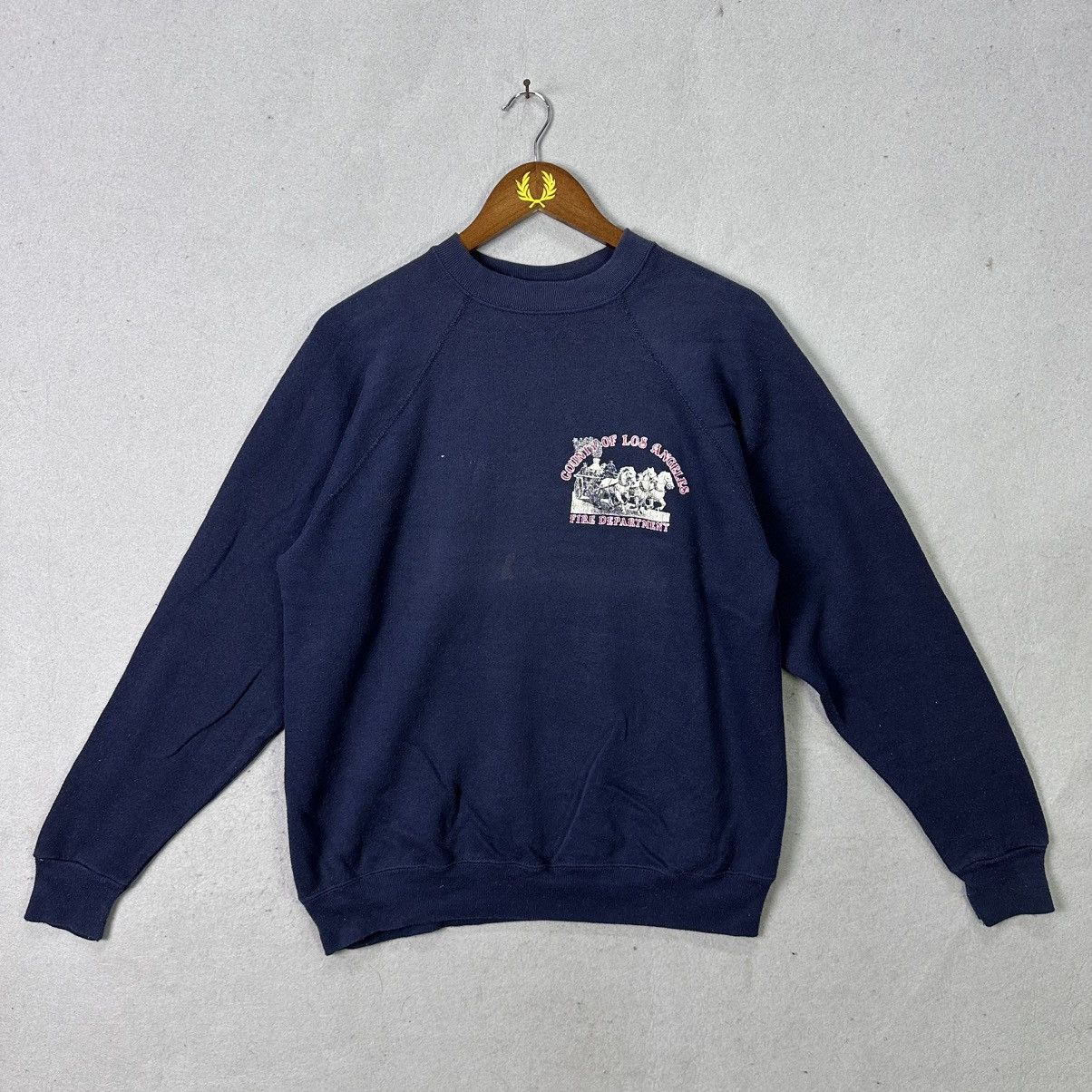 Vintage Vintage Los Angeles County Fire Department Sweatshirt Tultex Size US M / EU 48-50 / 2 - 1 Thumbnail