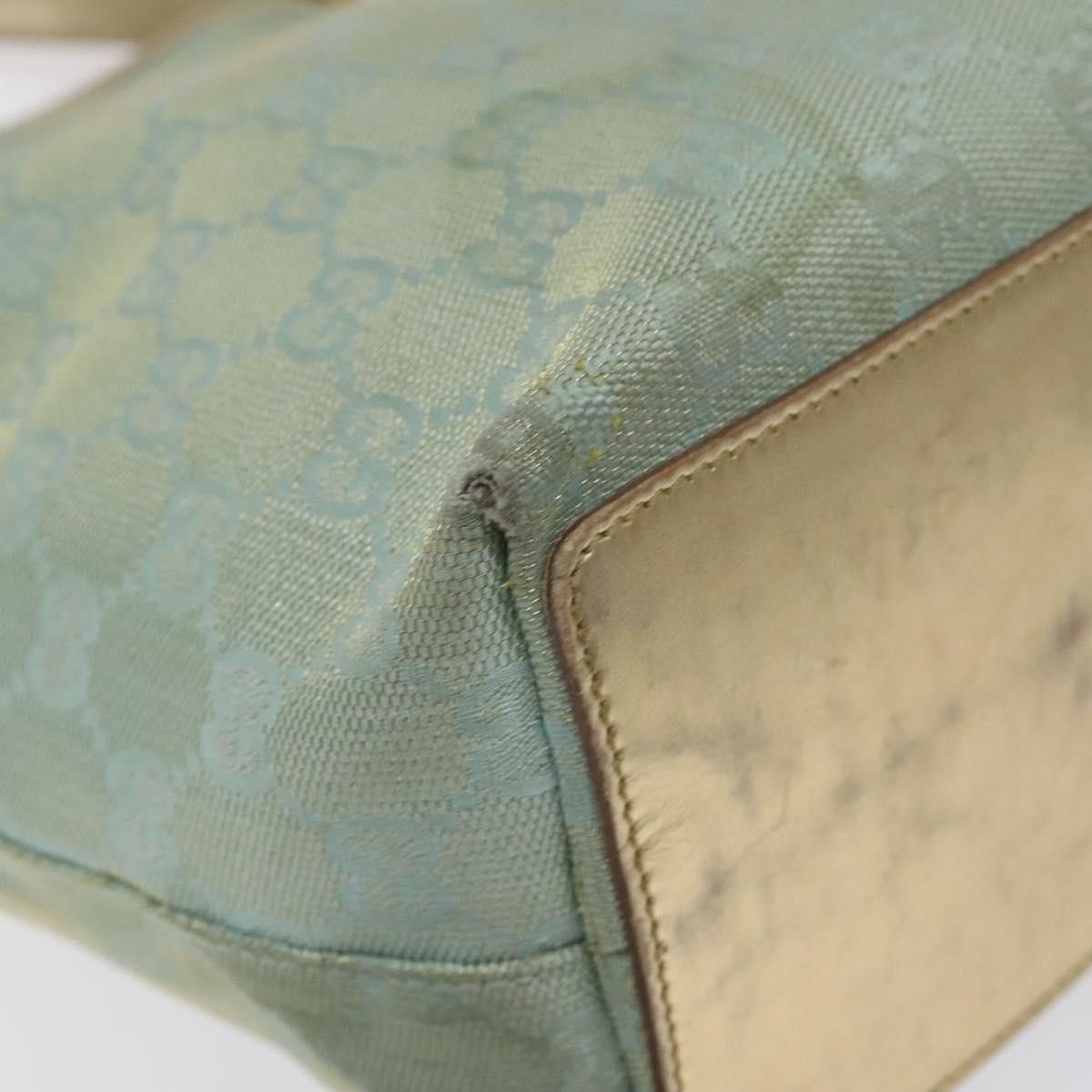 Gucci GUCCI GG Canvas Tote Bag Light Blue Gold 002 002 Size ONE SIZE - 13 Thumbnail