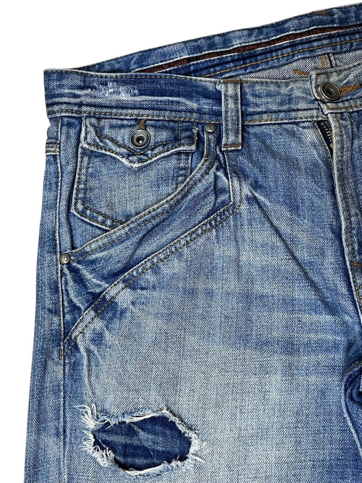 Nicole Club SICK🔥NICOLE CLUB FOR MEN DISTRESSED FLARED JEANS Size US 34 / EU 50 - 7 Thumbnail