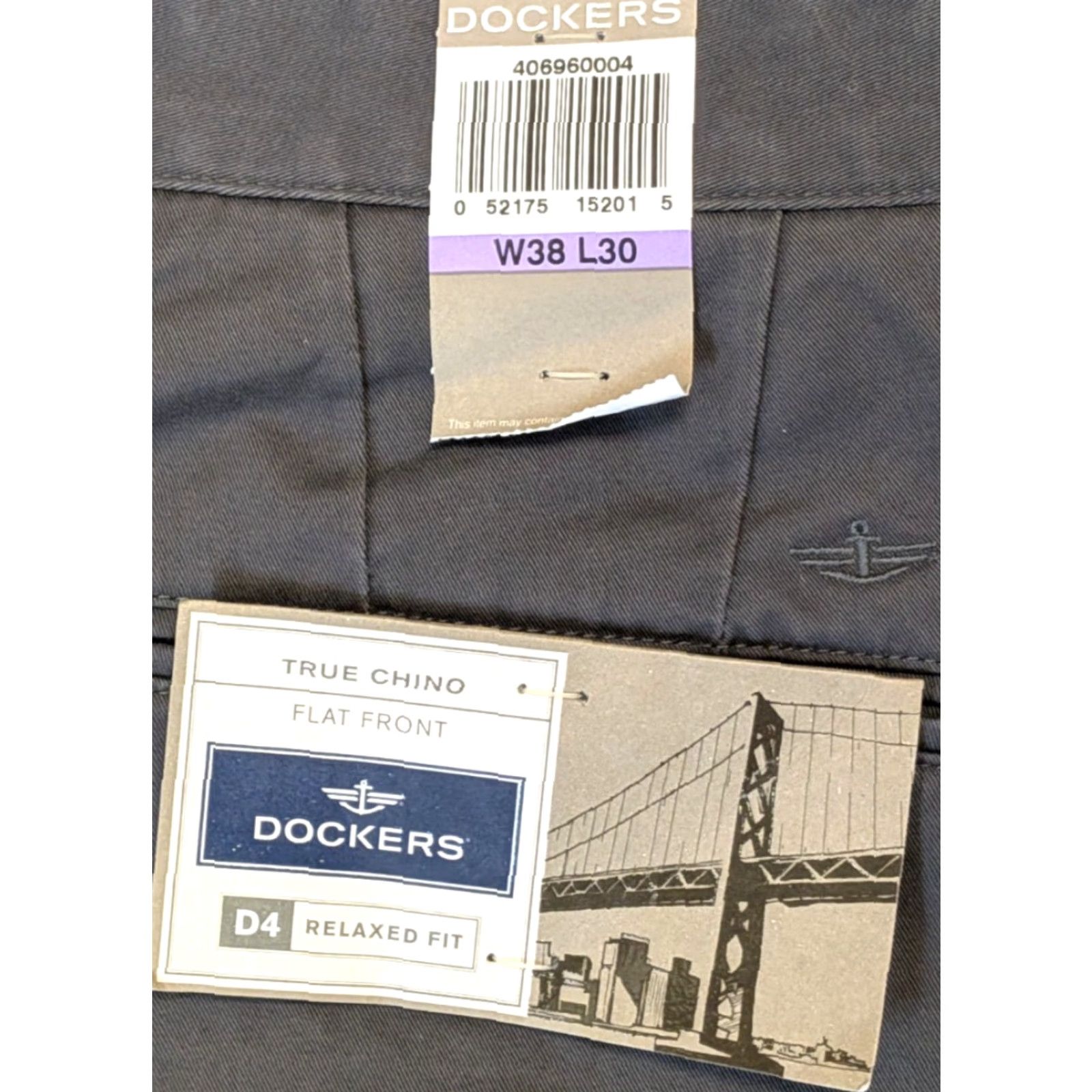 Dockers Dockers True Chino Flat Front D4 Relaxed Fit Iron Grey W38 L30 Cotton Mens Pants Size US 38 / EU 54 - 8 Thumbnail
