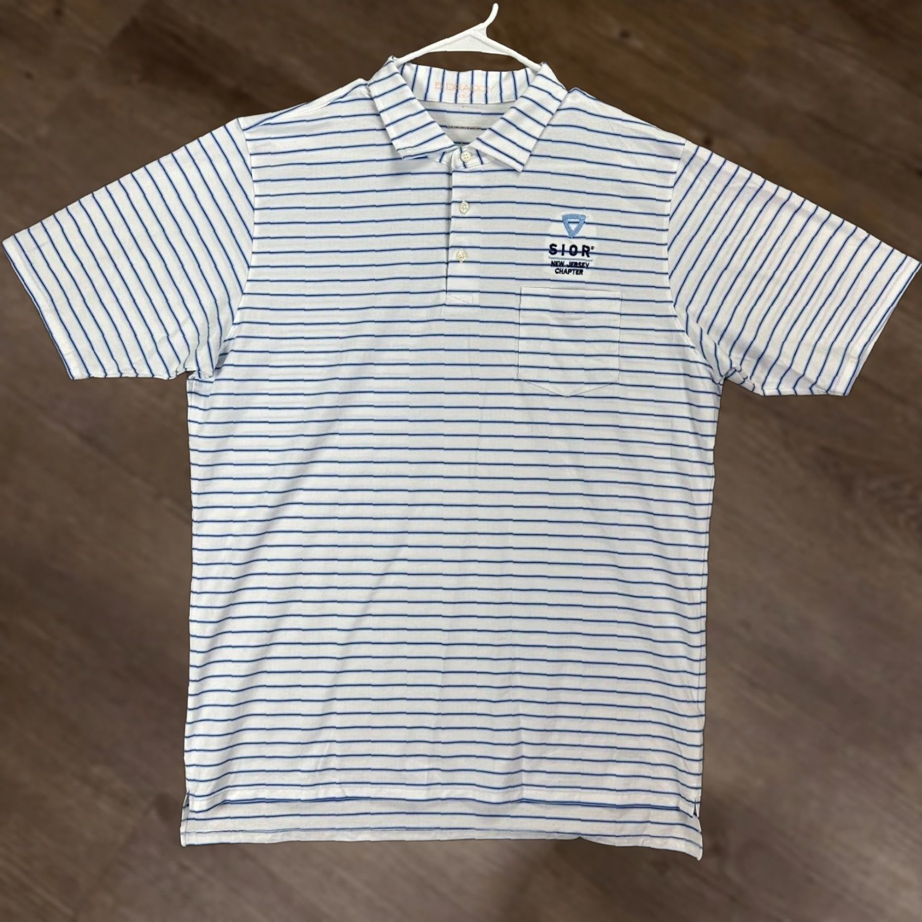Vintage B. Draddy Polo Shirt Adult Large Blue Striped Pima Cotton Blend Rugby Casual Men Size US L / EU 52-54 / 3 - 1 Thumbnail