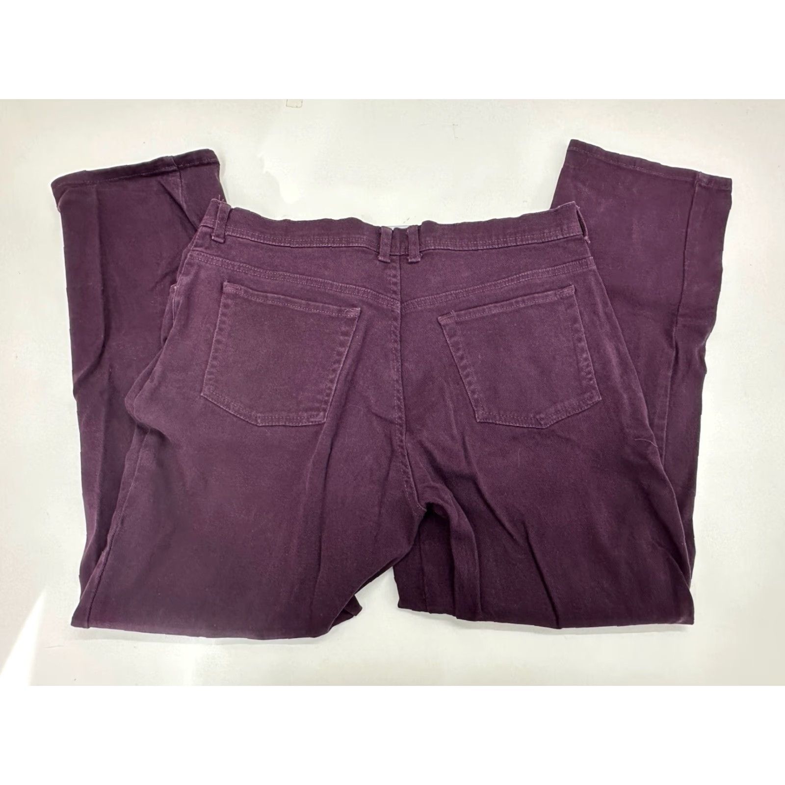 Gloria Vanderbilt Gloria Vanderbilt Jeans Size 14 Short Purple Denim Womens Straight 5-Pocket Stretch Regular Color Purple Fabric Denim Size 36" / US 14 / IT 50 - 7 Thumbnail