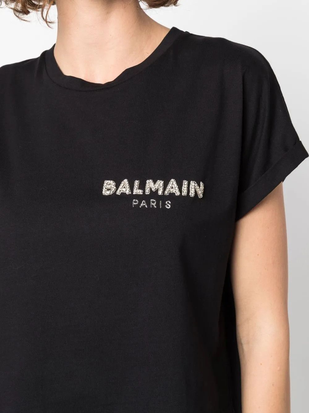New Balance o1s1wg110725 Sequin Logo Round Neck T-Shirt in Black Size M / US 6-8 / IT 42-44 - 3 Thumbnail