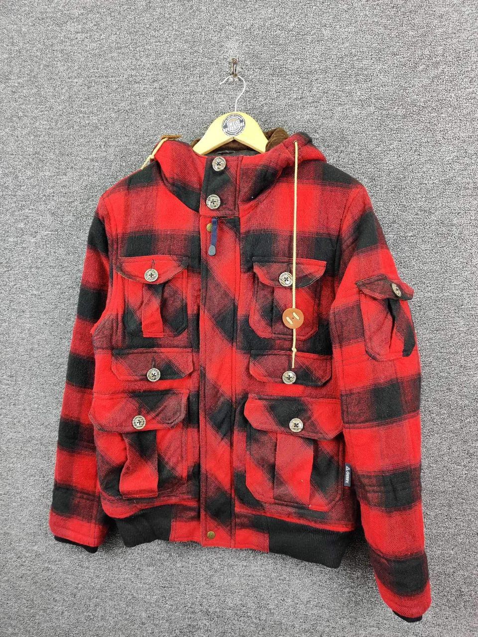 Japanese Brand Gerry Shadow Plaid Tartan Hoodie Jacket Size US L / EU 52-54 / 3 - 2 Thumbnail