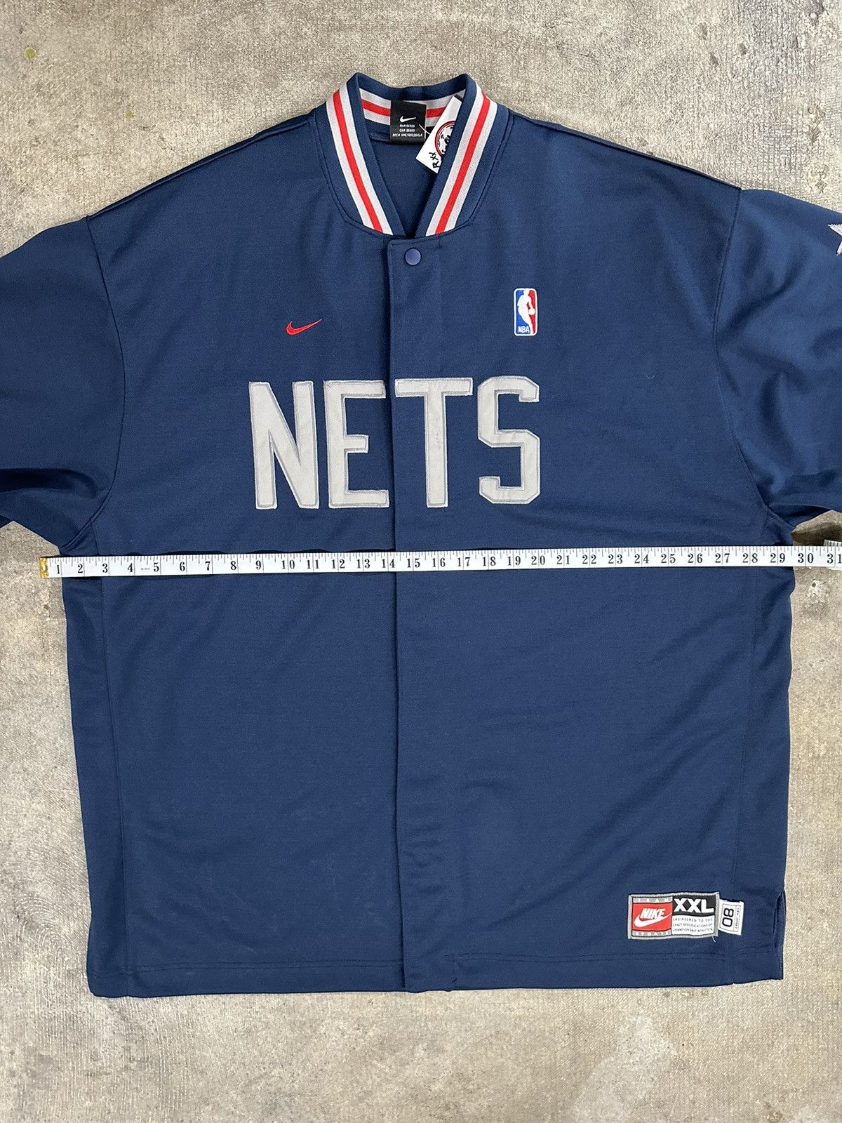 NBA × Nike × Vintage Vintage 90s Nike New Jersey Nets Warm Up Basketball Jersey Size US XXL / EU 58 / 5 - 8 Thumbnail