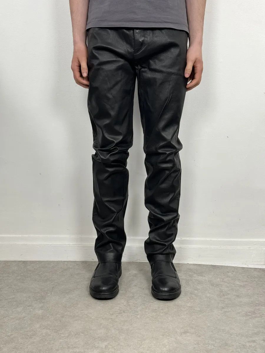 Roberto Cavalli AW2015 Roberto Cavalli Premium Black Biker Leather Pants Size US 33 - 3 Thumbnail