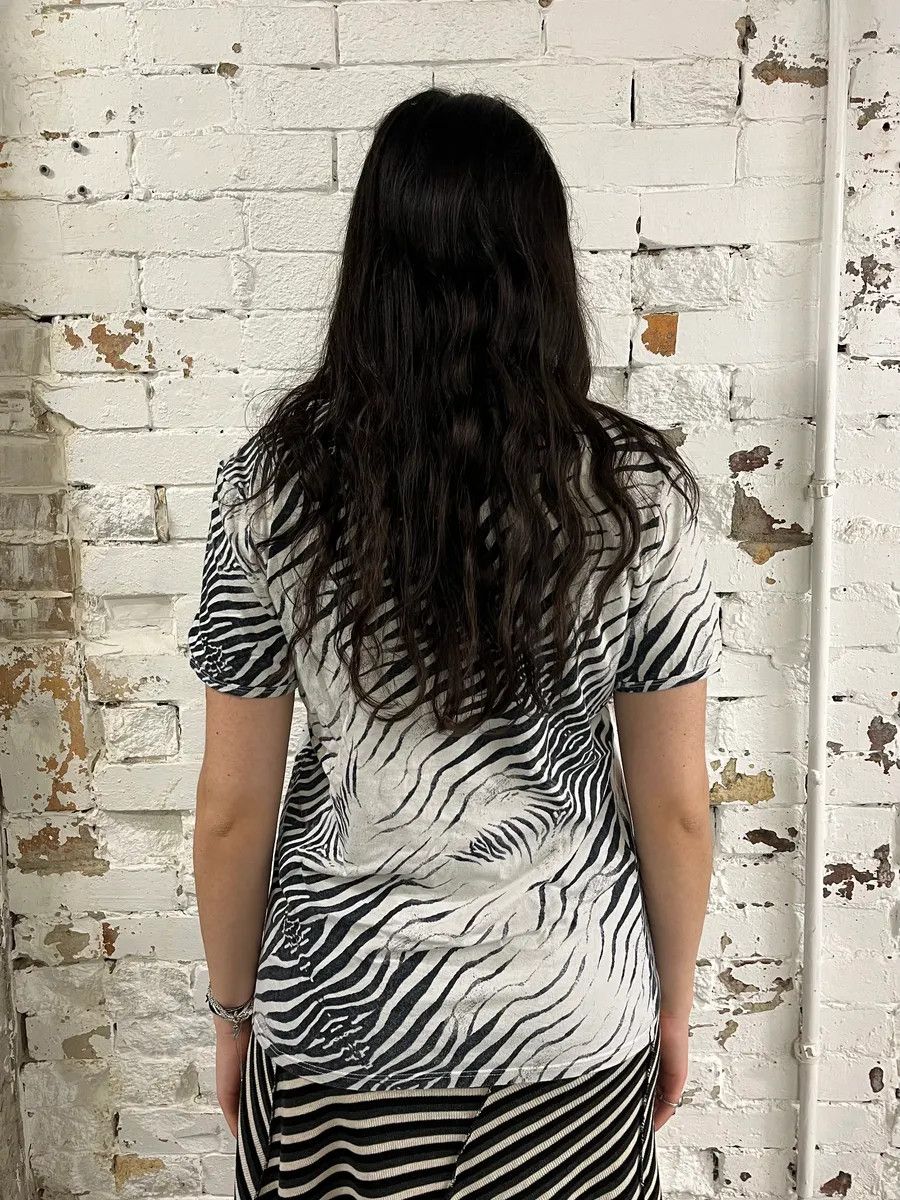 Roberto Cavalli SS1999 Roberto Cavalli Zebra White T-Shirt Size US XS / EU 42 / 0 - 3 Thumbnail