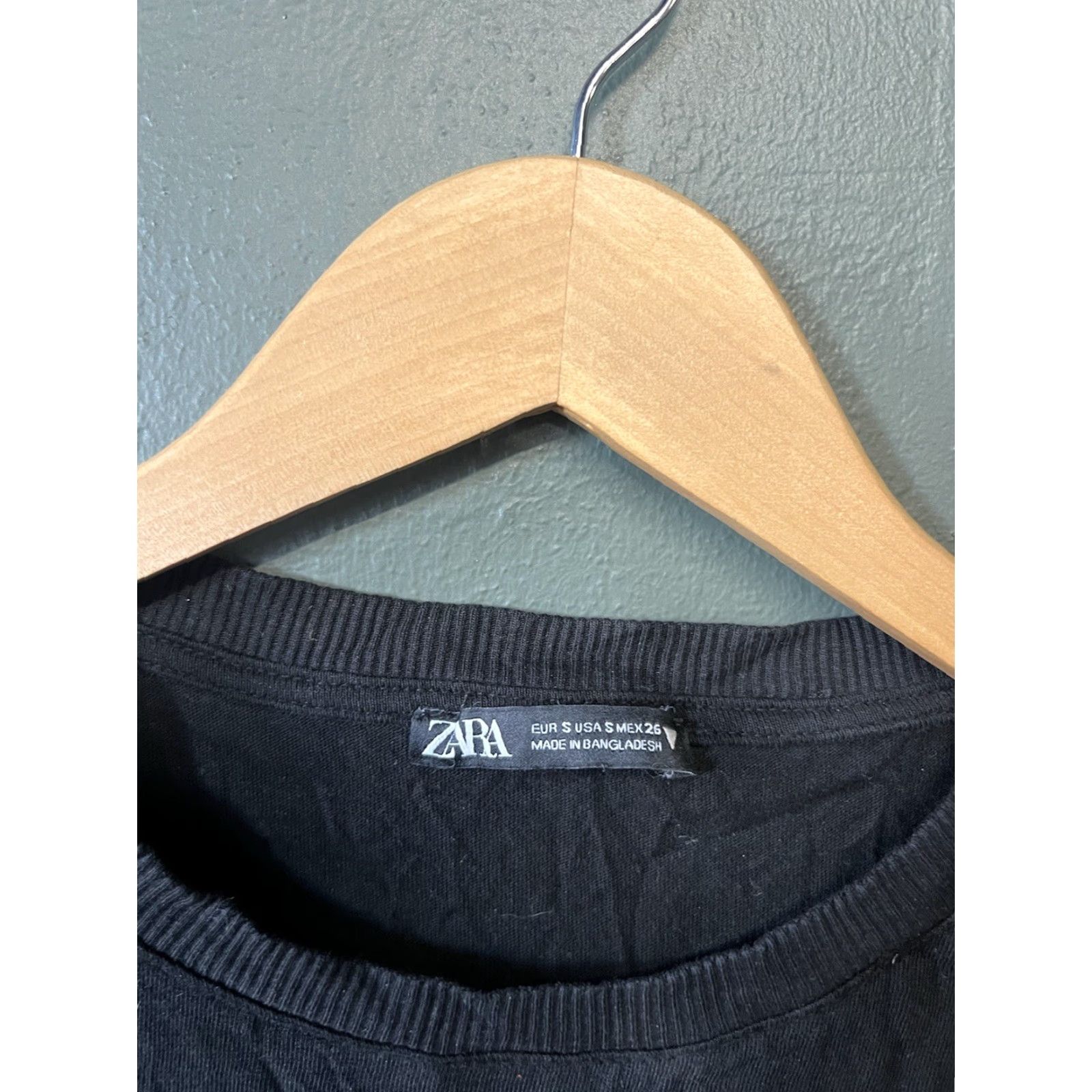 Zara Zara Womens Black Plain Short Sleeve T-shirt Size Small Size S / US 4 / IT 40 - 3 Thumbnail