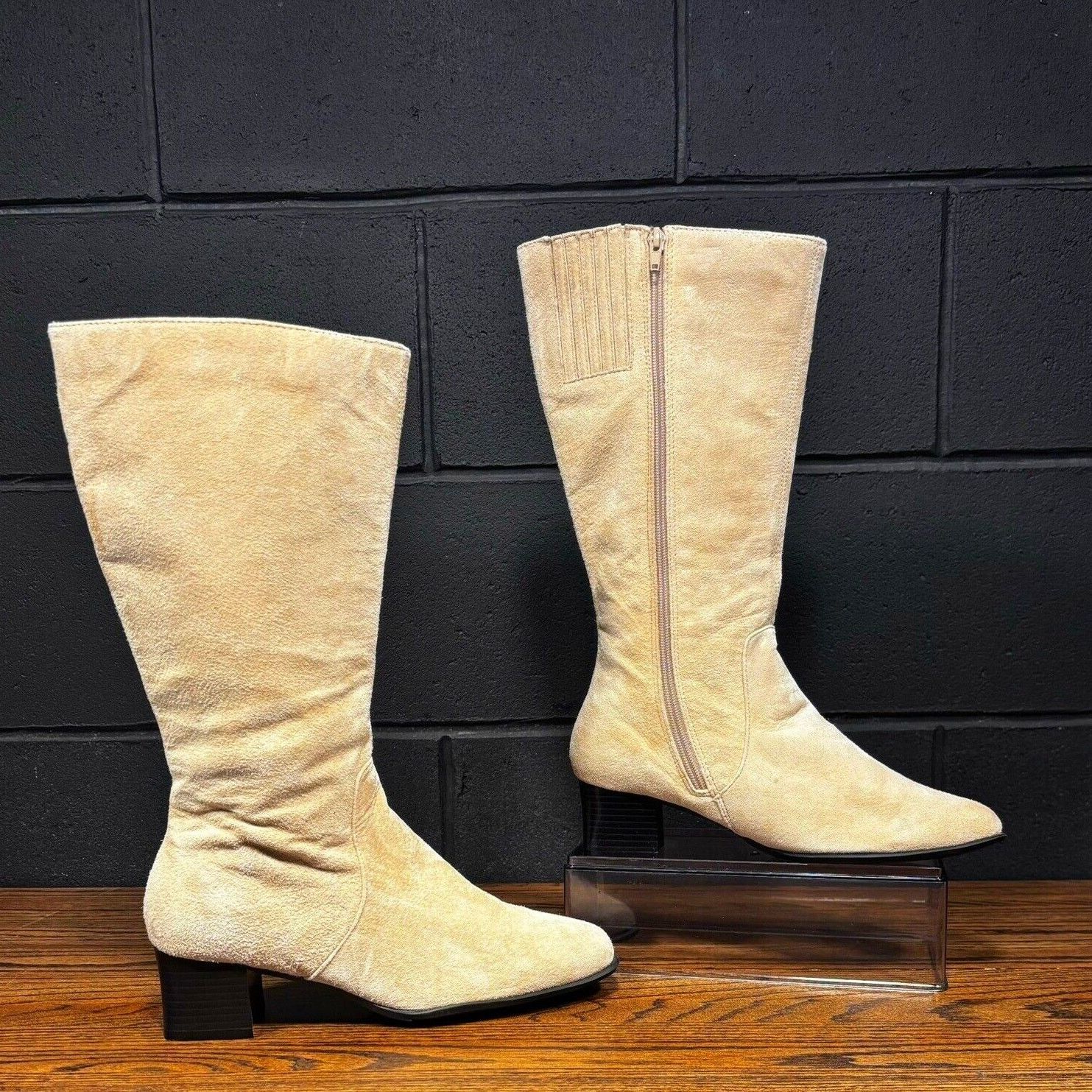 Other WHITE STAG Electra Beige Suede Square Toe Knee High Boots Size US 9.5 / IT 39.5 - 1 Thumbnail