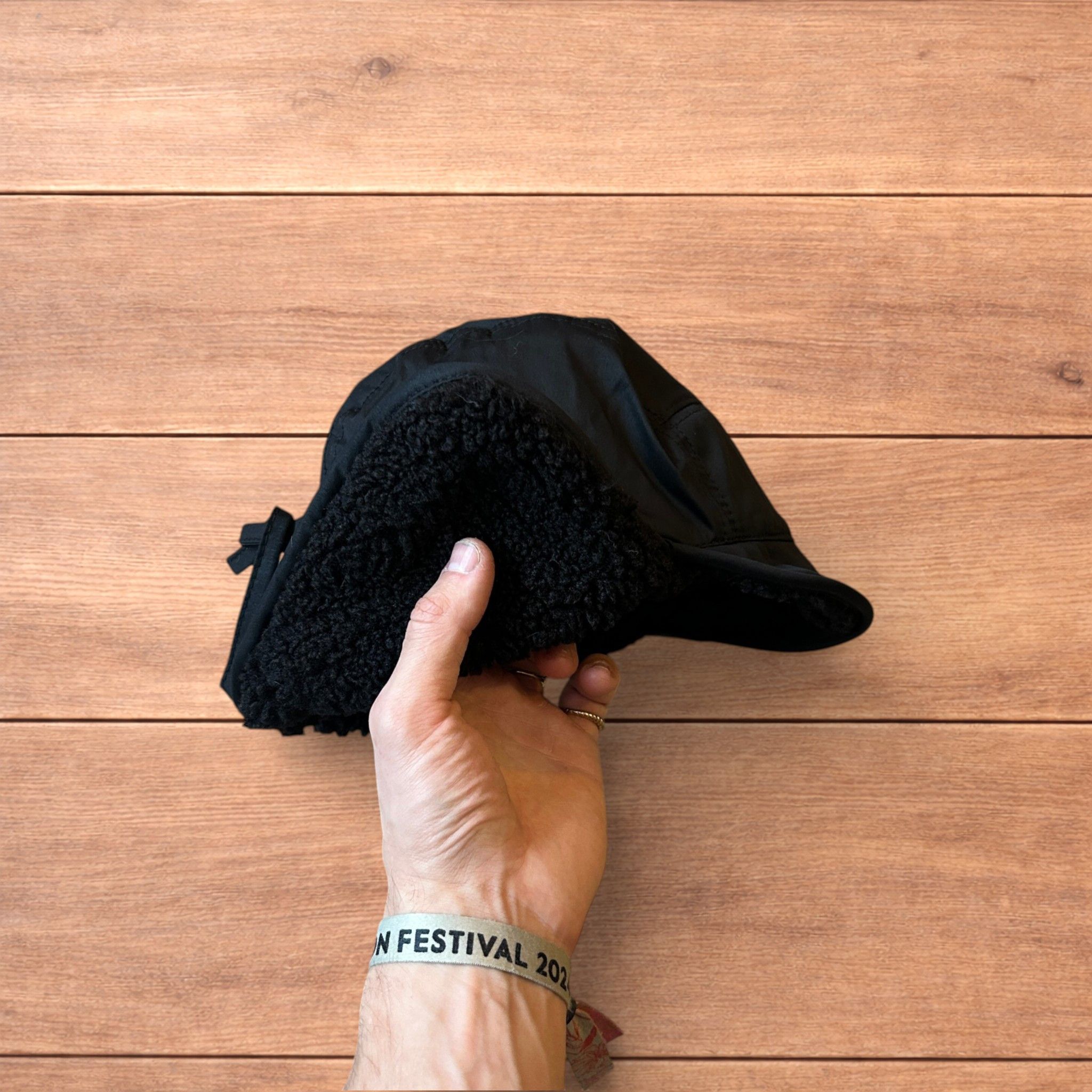 Japanese Brand Russian Trapper Korean padded fluffy hat cap in black. Size ONE SIZE - 4 Thumbnail