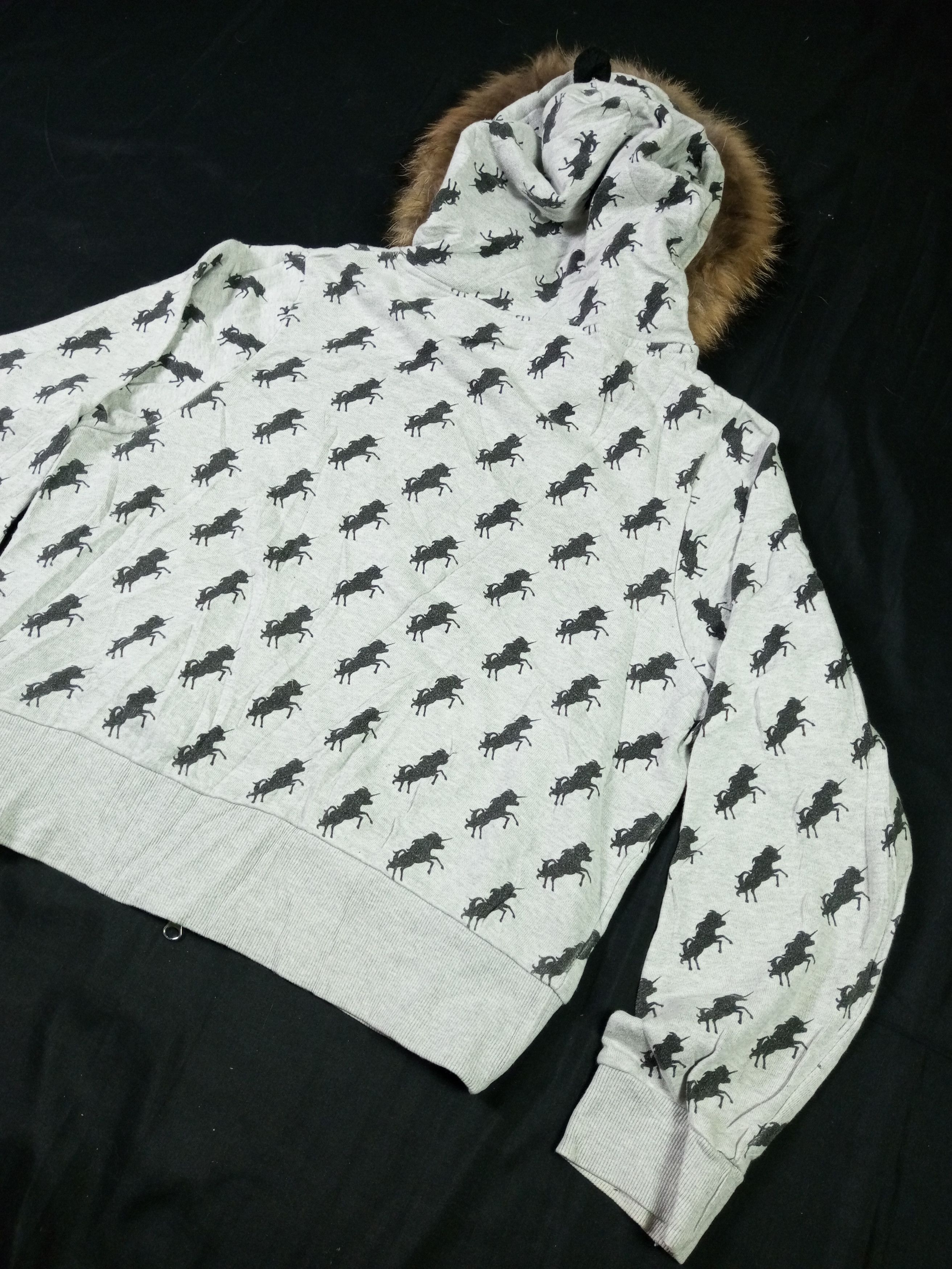 If Six Was Nine Rodeo Crown Japanese Crop Top Women Fur Zipper Hoodie AOP Size M / US 6-8 / IT 42-44 - 14 Thumbnail