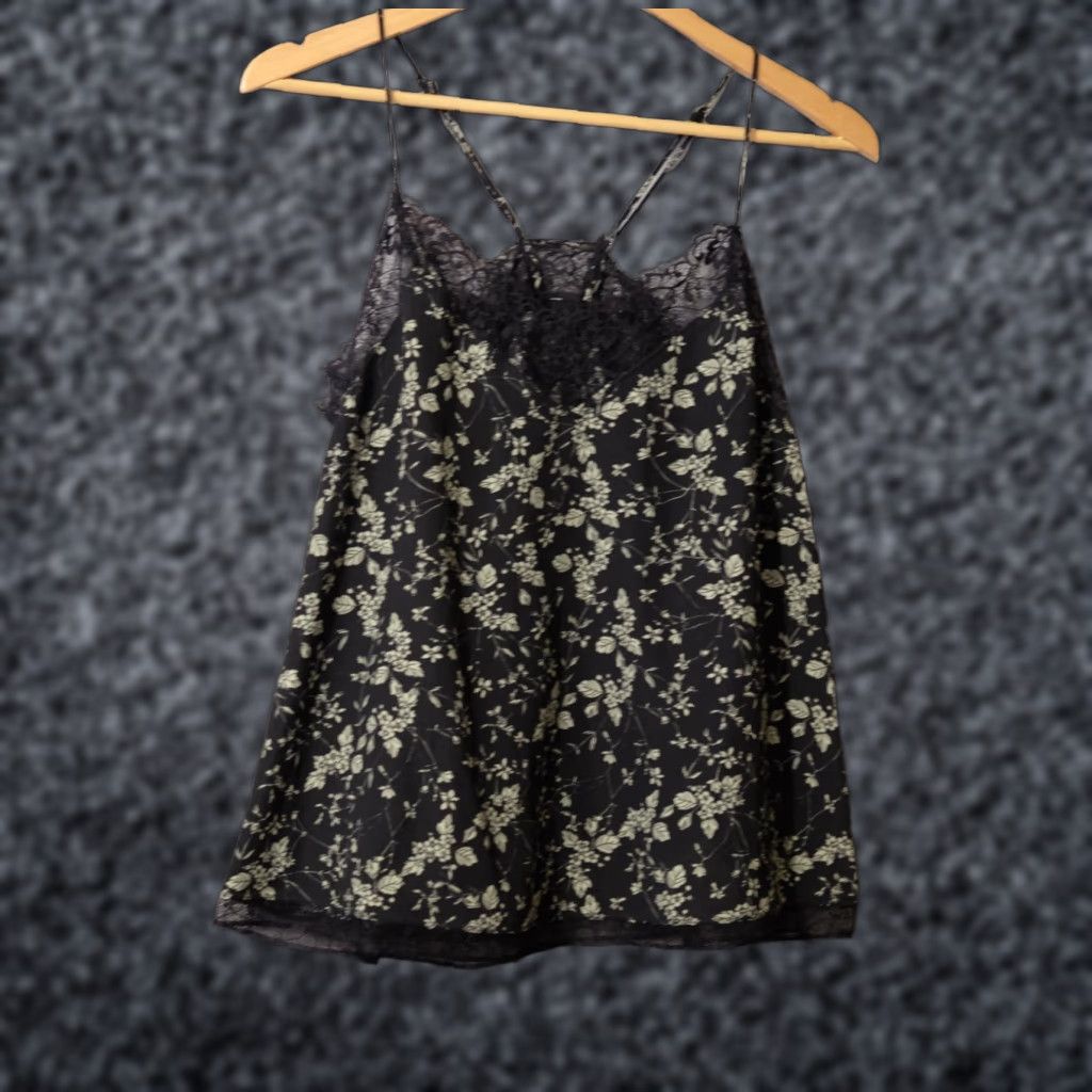 Vintage EUC Reset by Jane Lace trim Spaghetti Strap Cami Top Floral Women's M #H85-8 Size M / US 6-8 / IT 42-44 - 1 Thumbnail