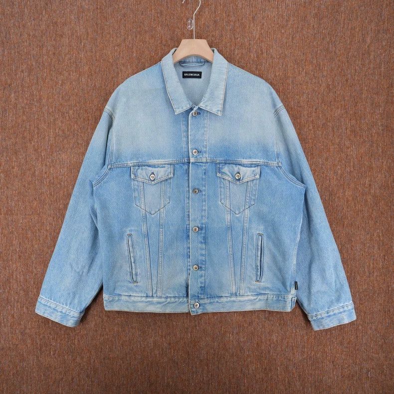 Balenciaga Blue Rainbow Denim Jacket