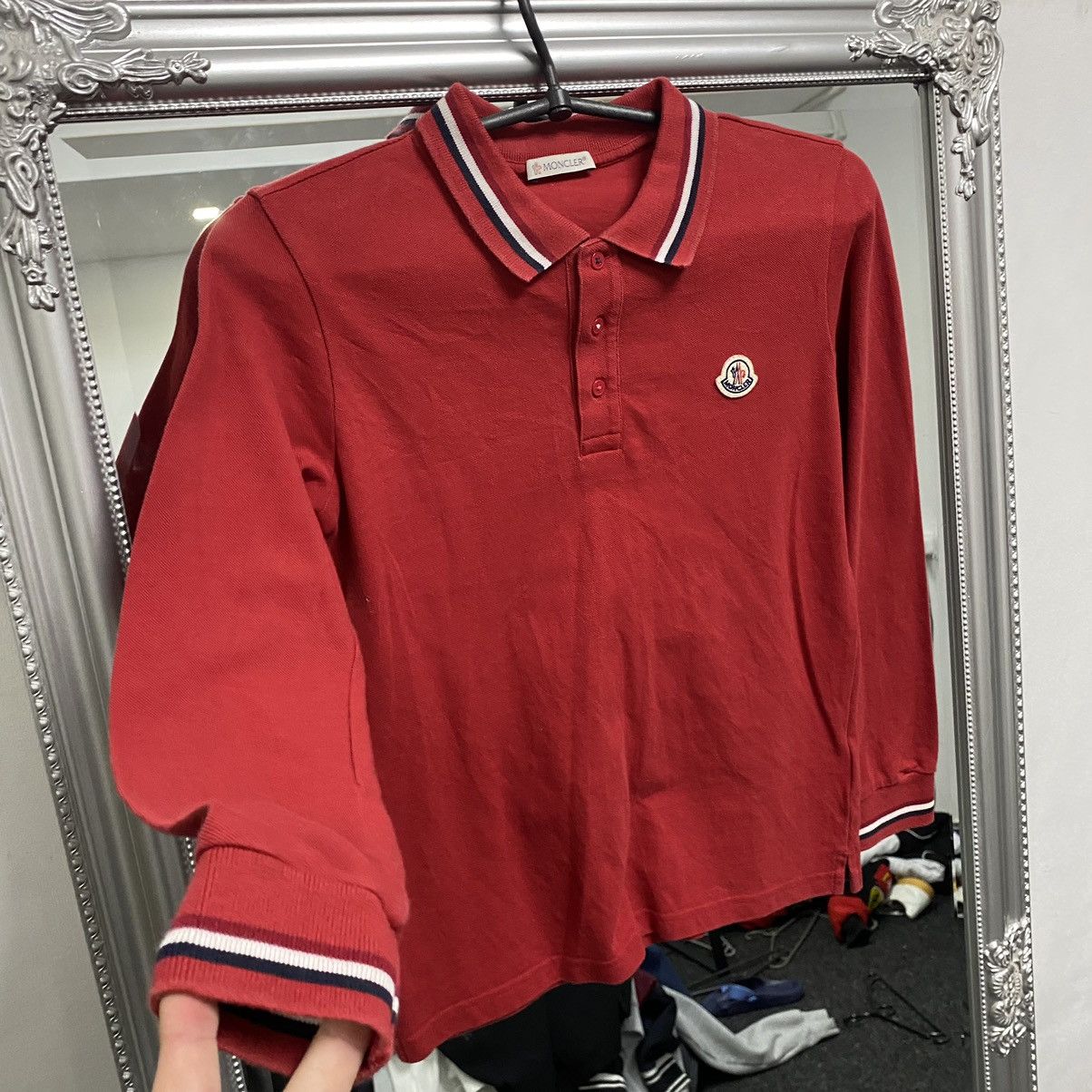 Moncler Moncler Long Sleeve Polo Shirt red Size US XS / EU 42 / 0 - 4 Thumbnail