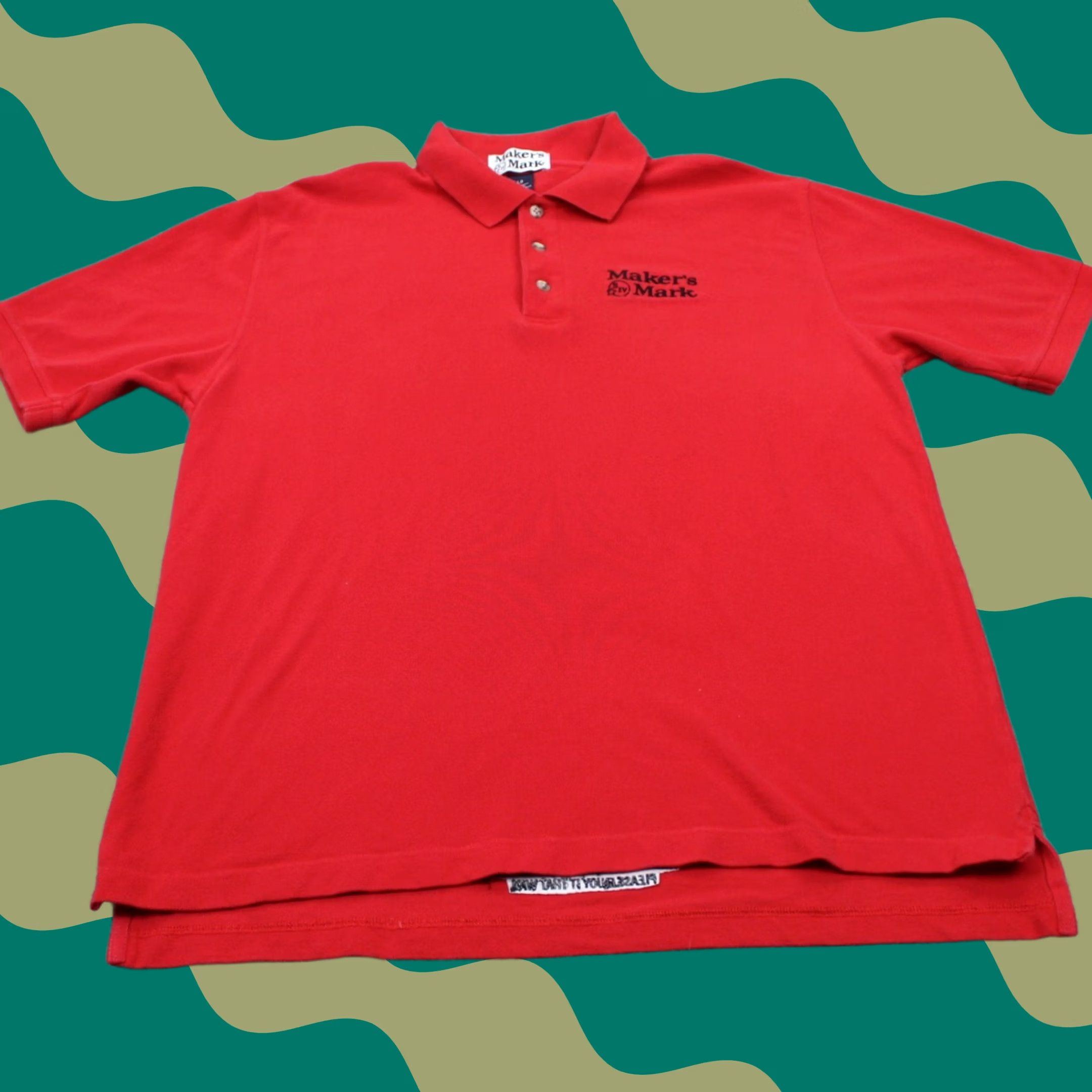 Vintage Makers Mark Polo Shirt Mens Large Red Pique Cotton Short Sleeve Pullover Shirt Polo Size US L / EU 52-54 / 3 - 1 Thumbnail
