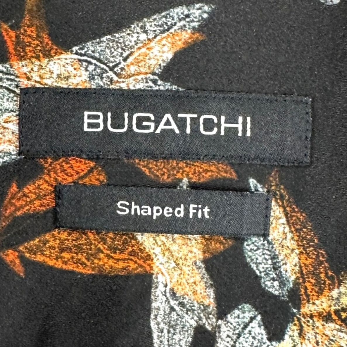 BUGATCHI BUGATCHI Shirt Button-Up Men 2XL Black Floral Shaped Fit Long Sleeve Size US XXL / EU 58 / 5 - 5 Thumbnail