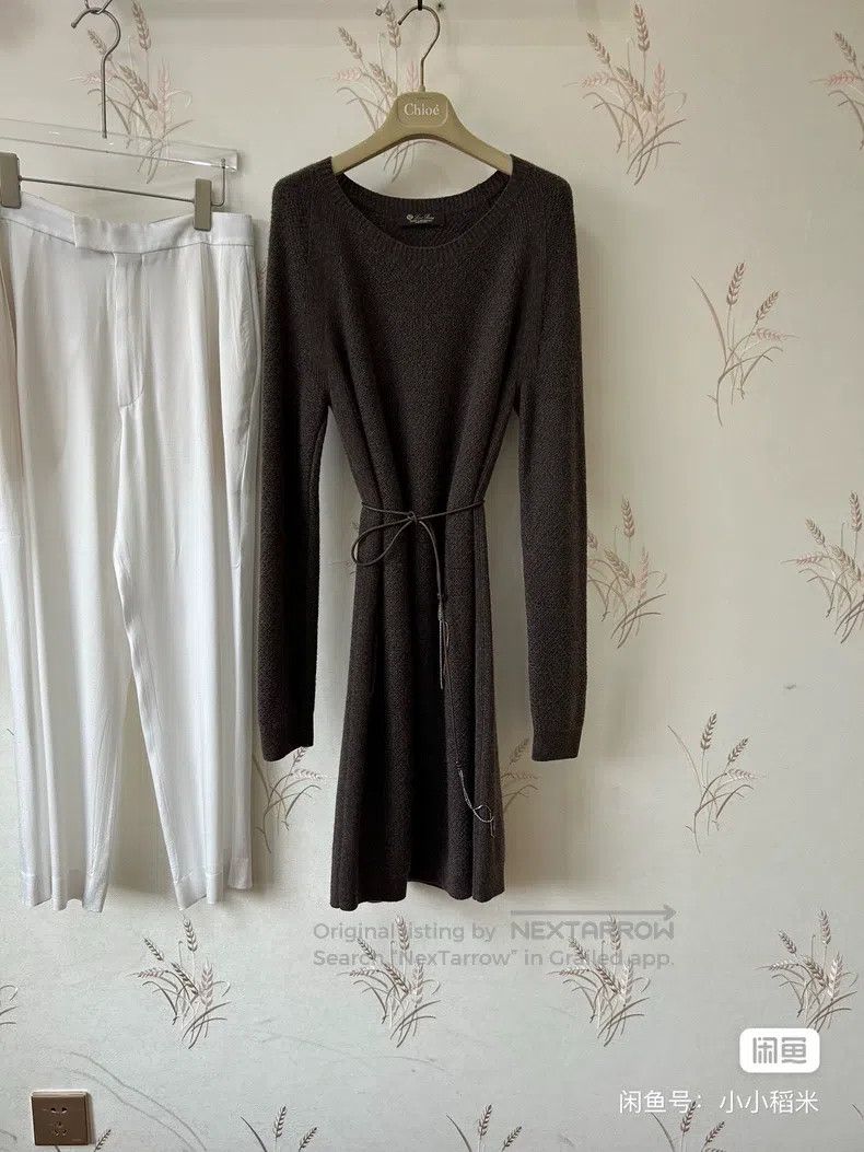 Loro Piana LORO PIANA Elegant deep gray cashmere knitted dress Size S / US 4 / IT 40 - 7 Thumbnail