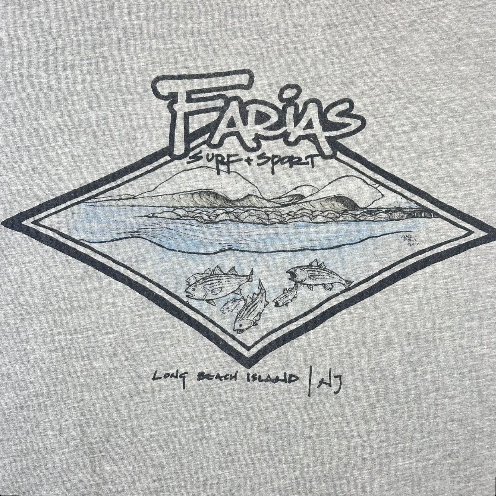 Vintage Farias Surf & Sport Shirt Mens M Gray Graphic Print Beach Fish Tee Short Sleeve Crew Neck Modern 90s? Wait. Size US M / EU 48-50 / 2 - 7 Thumbnail