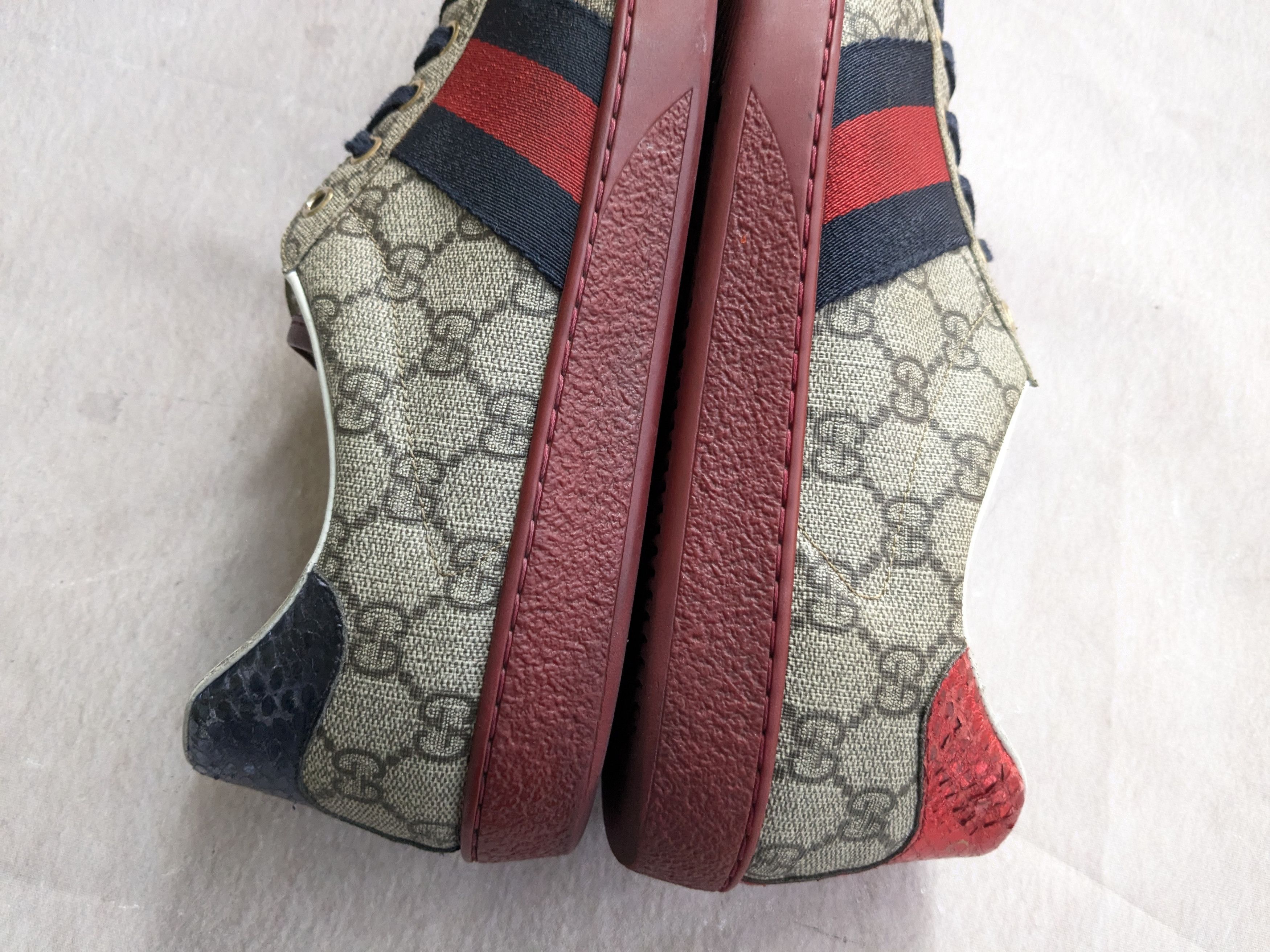 Gucci Gucci Ace GG Supreme Sneakers Red 10 Monogram 429445 Size US 10 / EU 43 - 9 Thumbnail