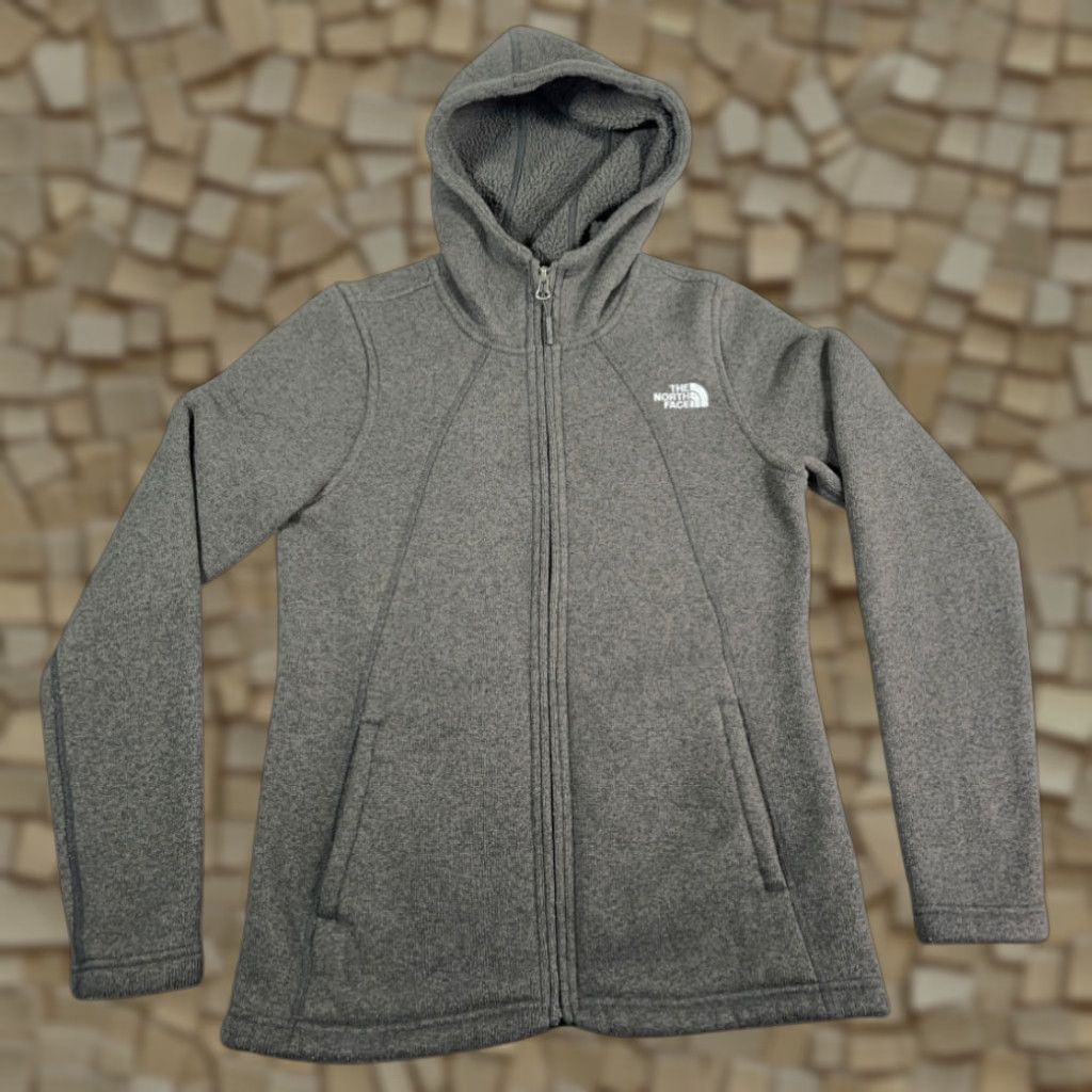 The North Face VINTAGE The North Face Womens Gray Crescent Fleece Hoodie Jacket Small SCREECH? Size S / US 4 / IT 40 - 1 Thumbnail